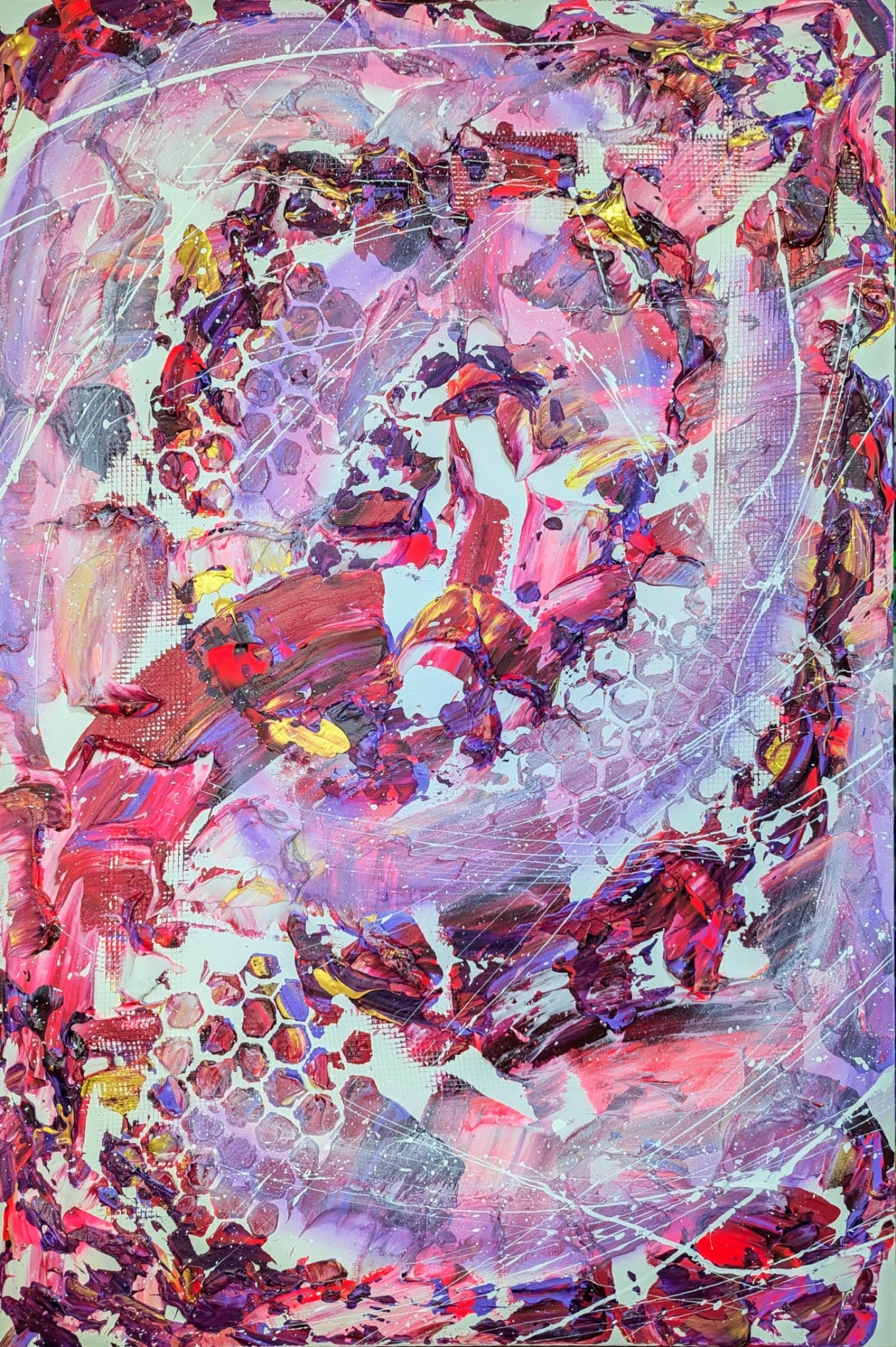 Toile abstraite ''Aphrodisiaque'' EN EXPOSITION