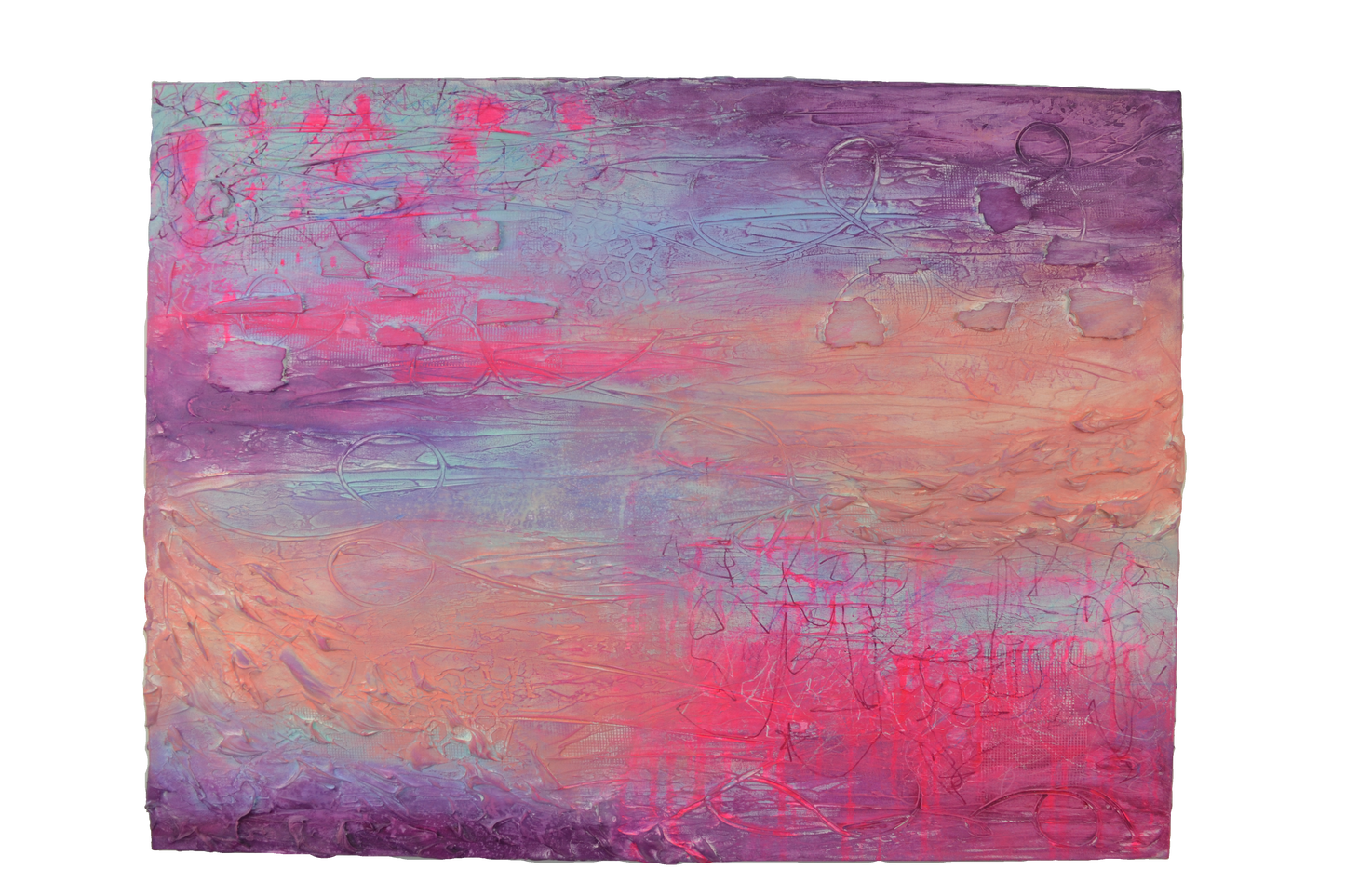 Toile abstraite ''Rose pêche''