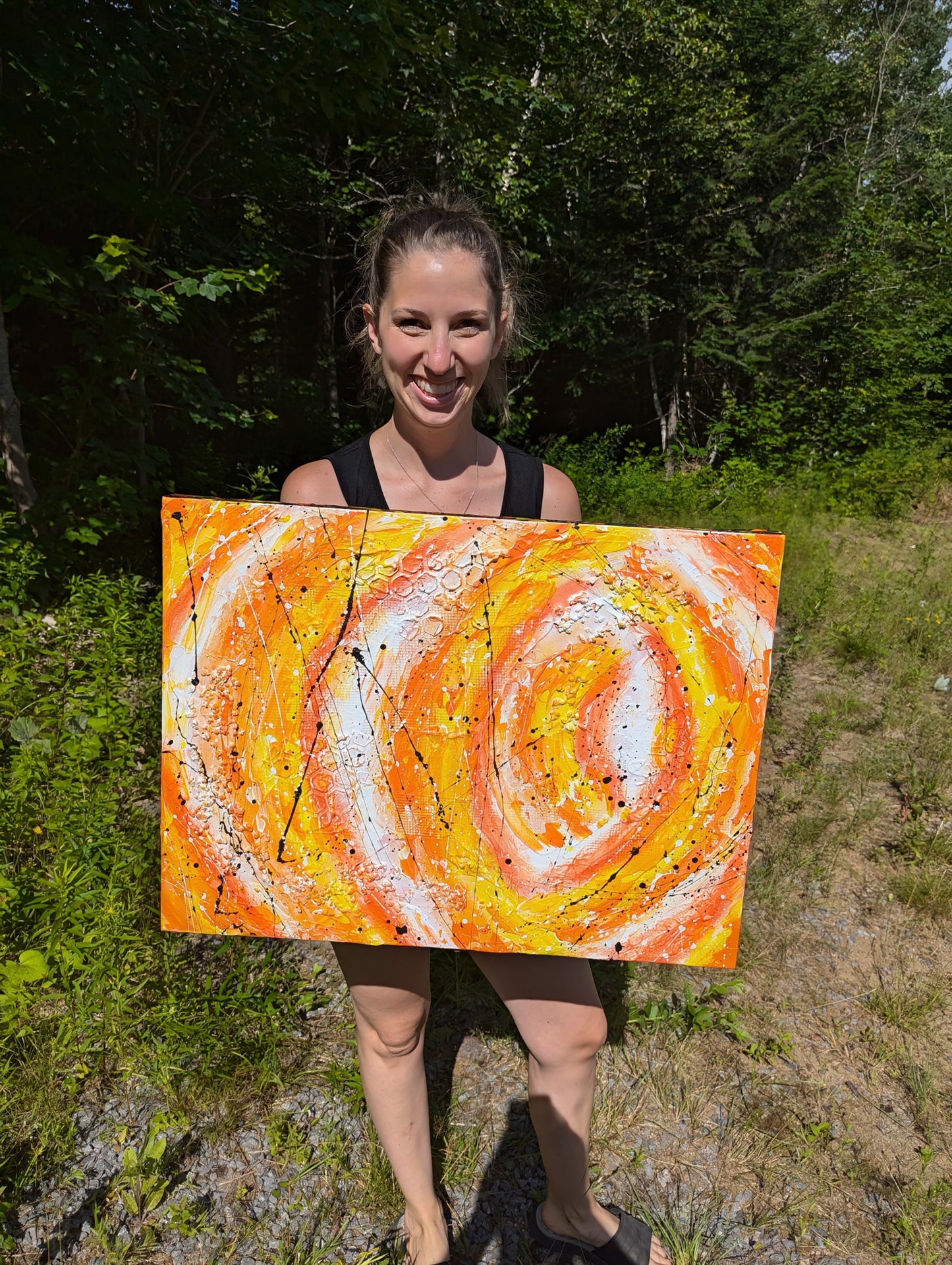 Toile abstraite ''Éclats de vie''