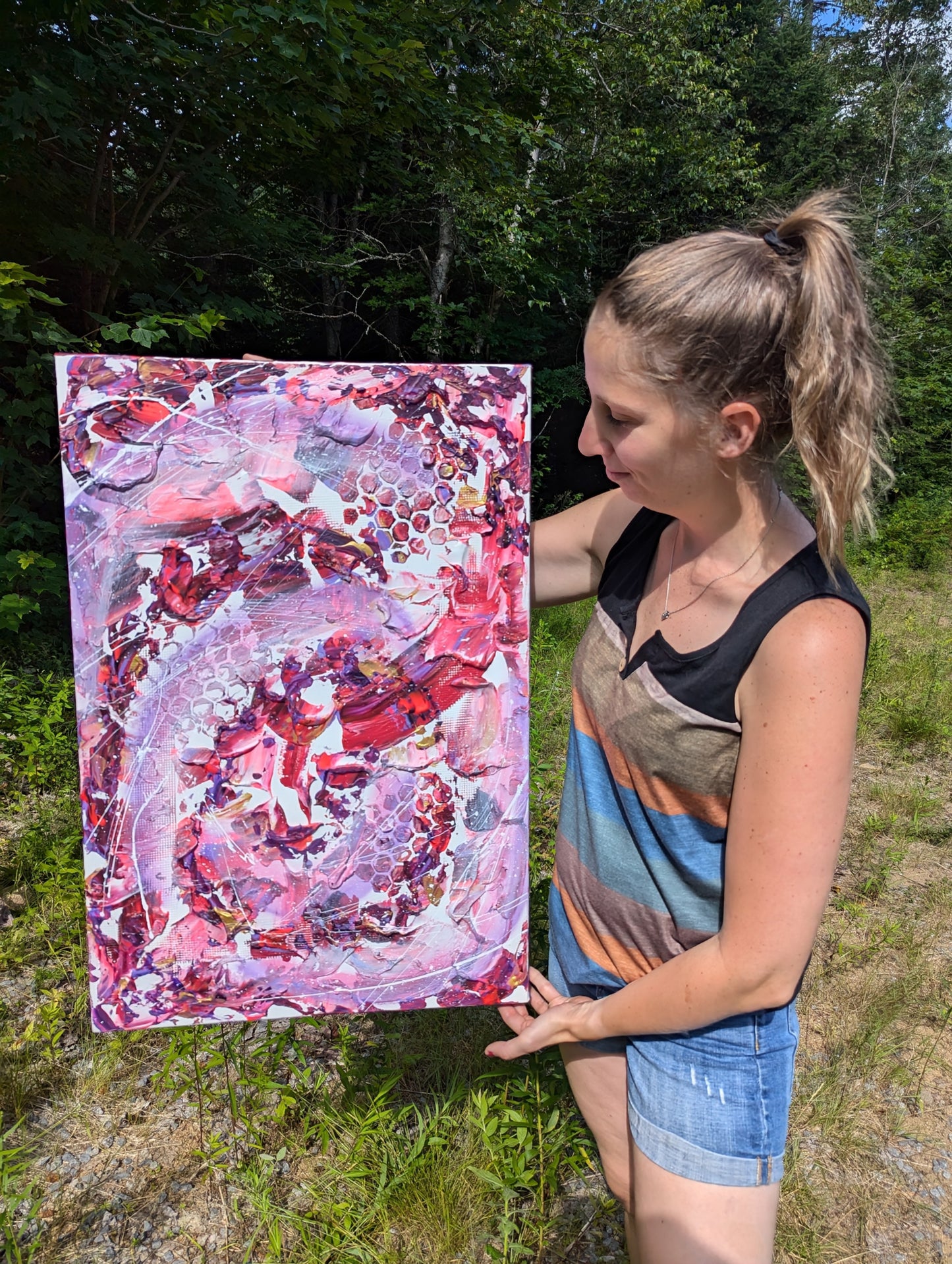 Toile abstraite ''Aphrodisiaque'' EN EXPOSITION