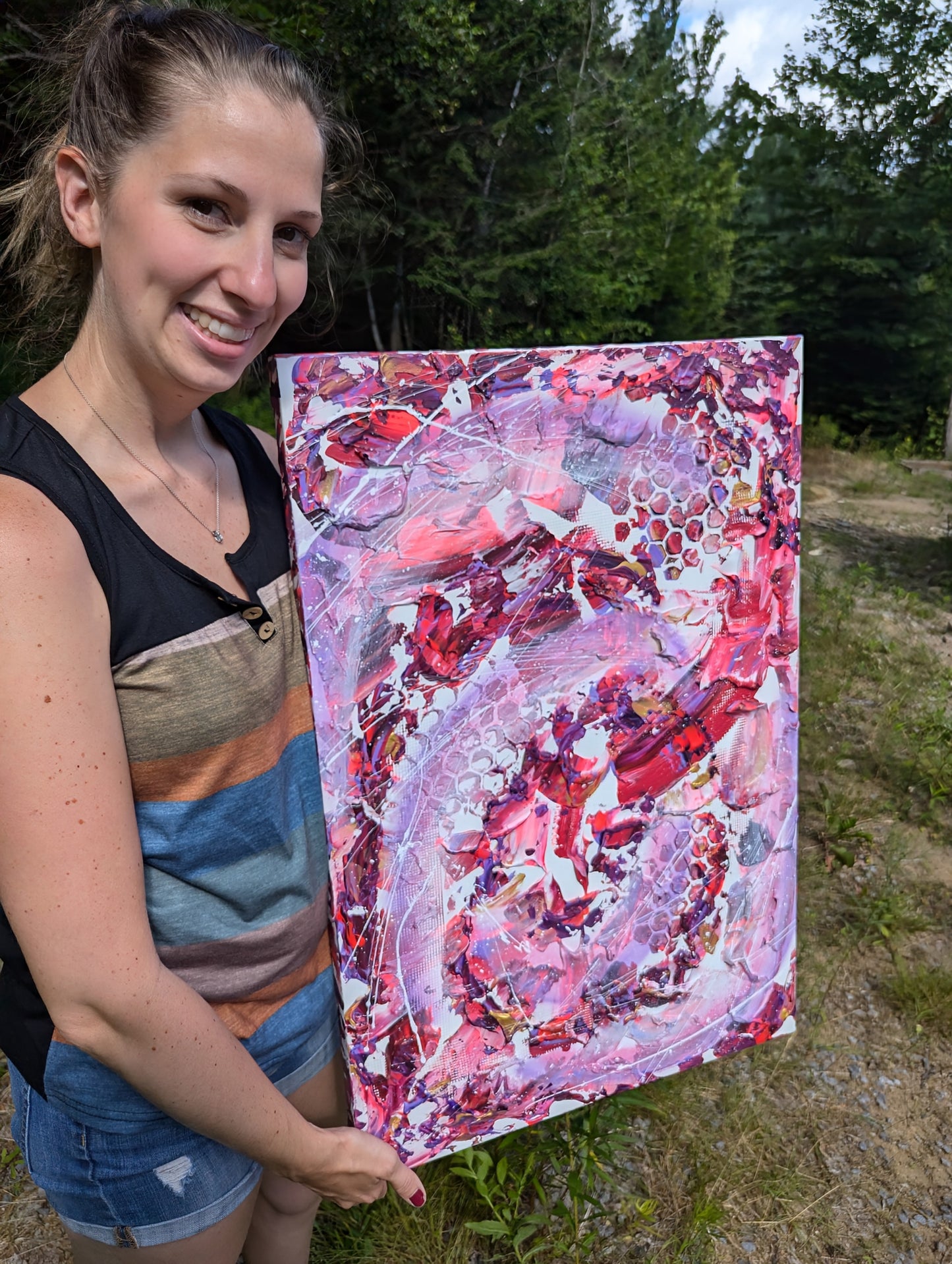 Toile abstraite ''Aphrodisiaque'' EN EXPOSITION