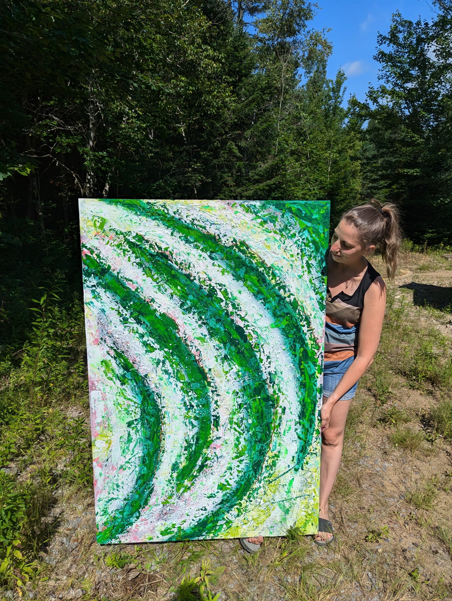 Toile abstraite ''Murmures du vent''