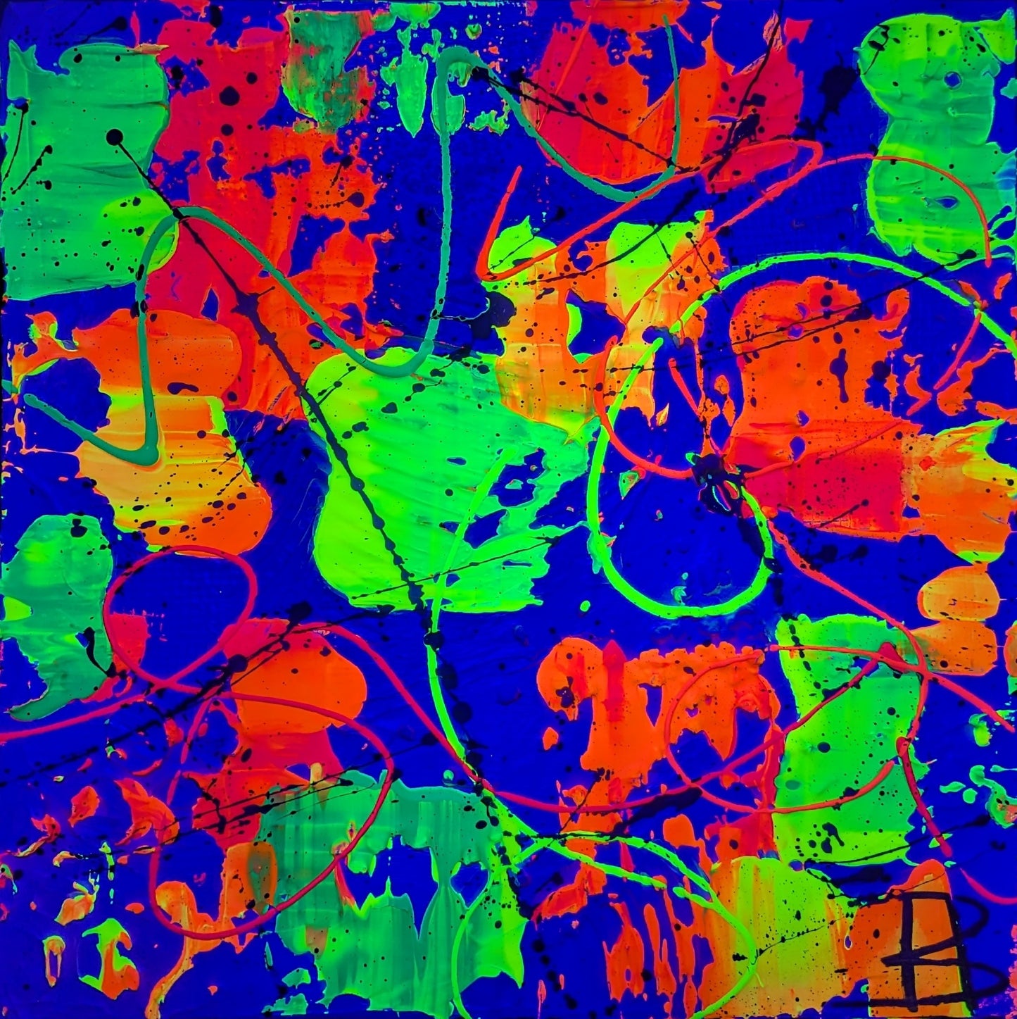 Toile abstraite ''Aurore électrique''
