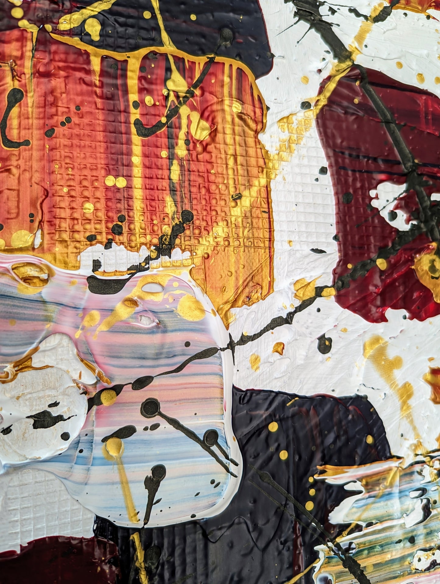 Toile abstraite ''Feu ardent''