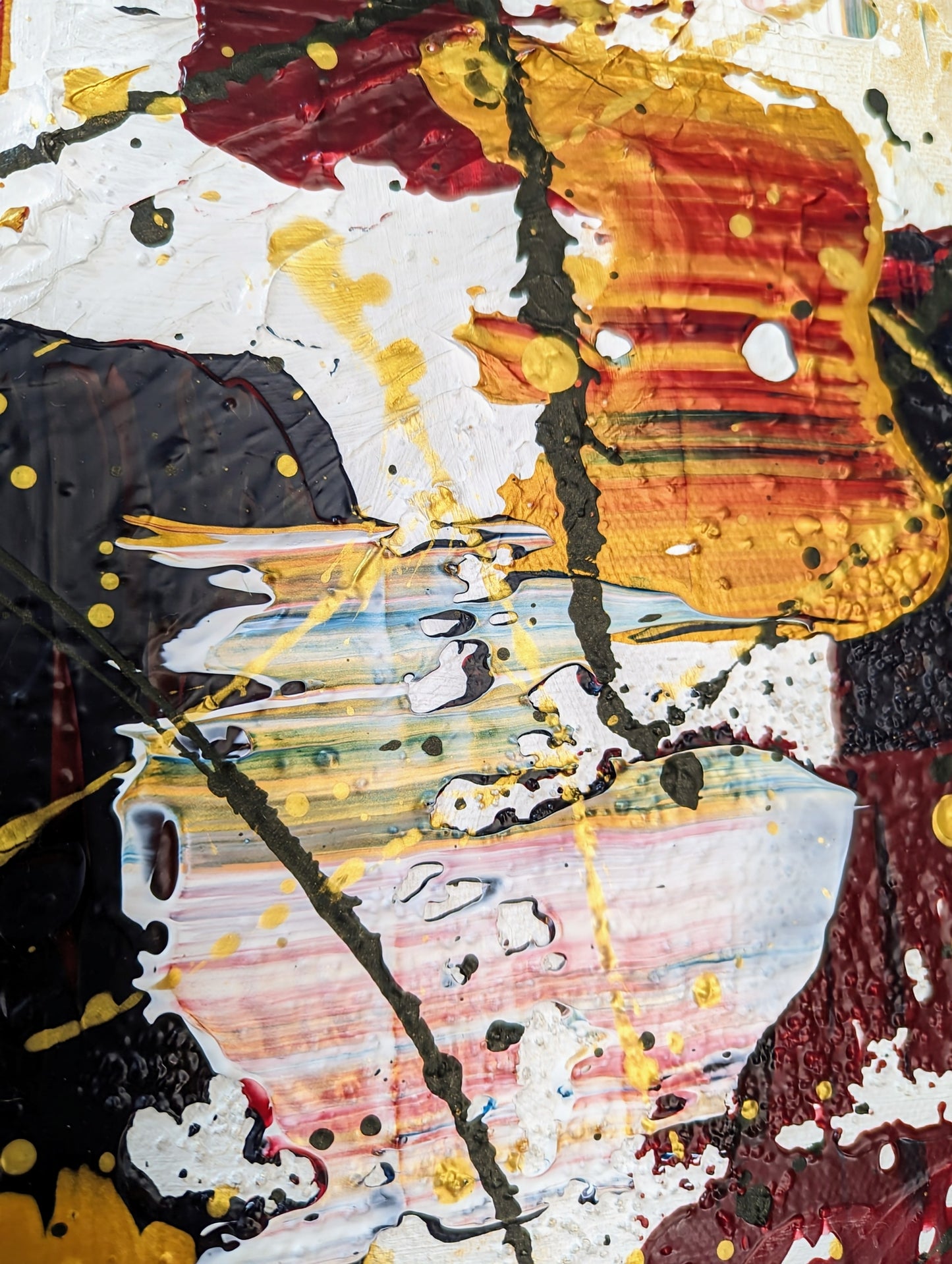 Toile abstraite ''Feu ardent''