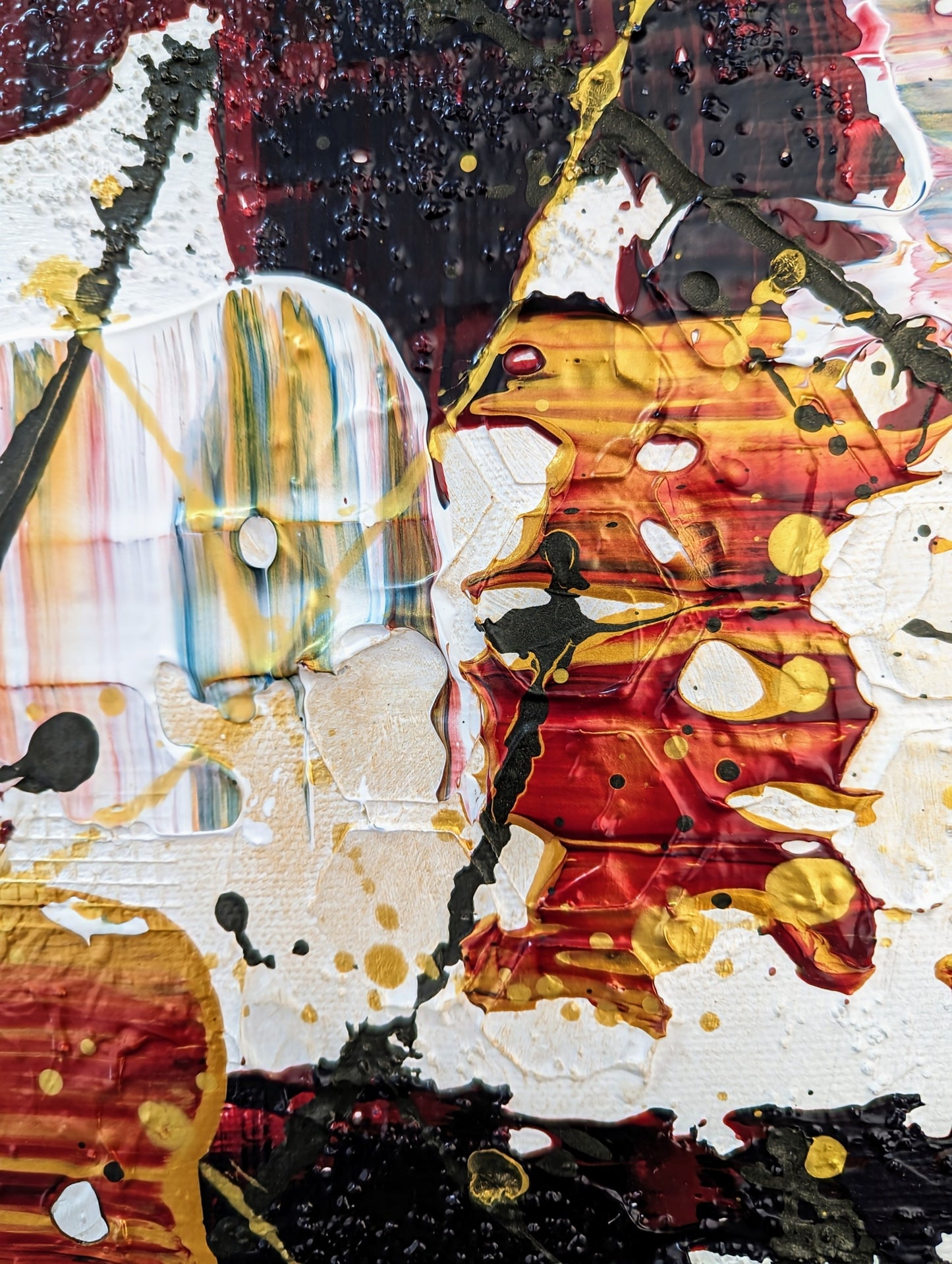 Toile abstraite ''Feu ardent''