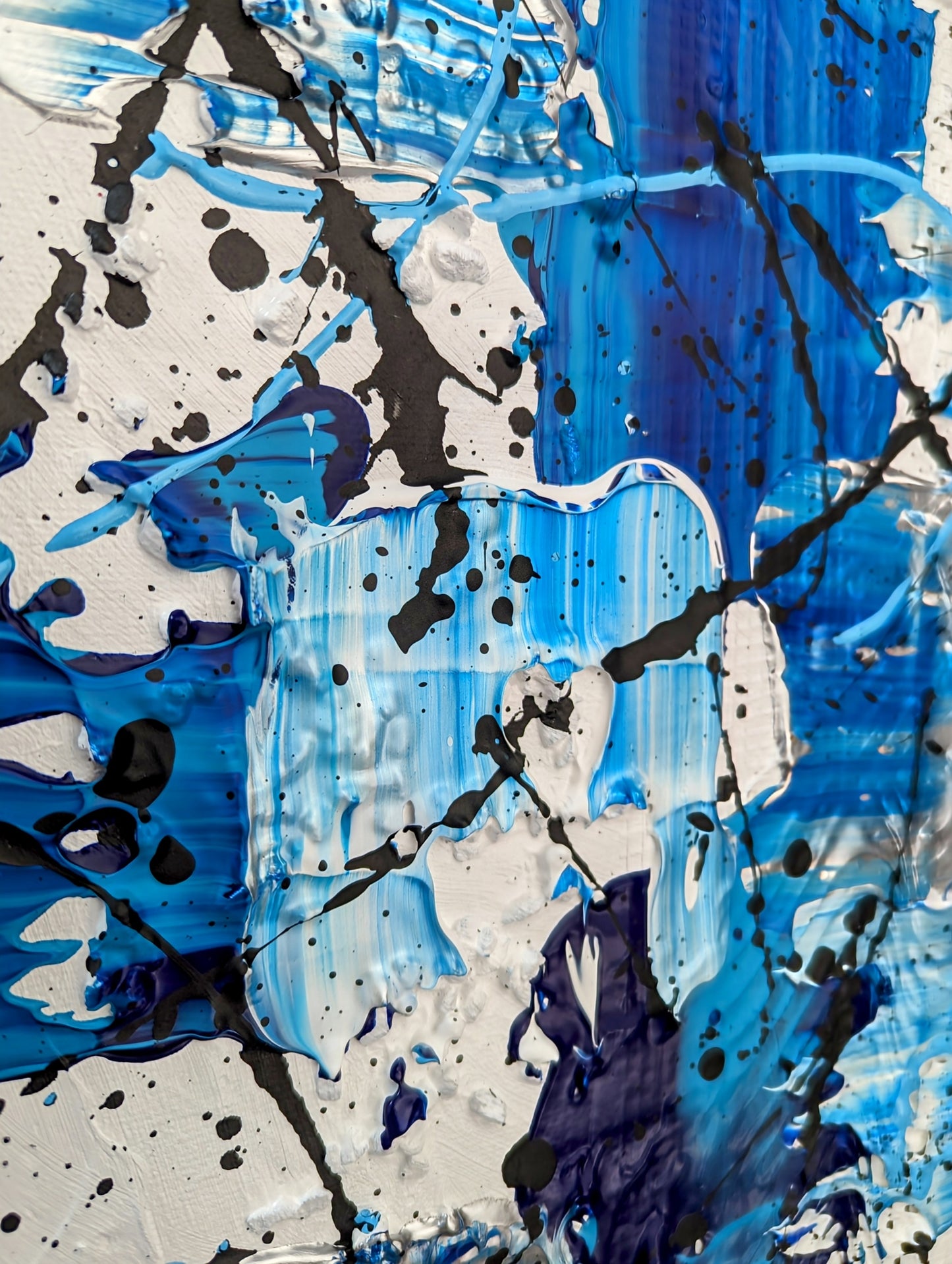 Toile abstraite ''Éclats d'Azur''