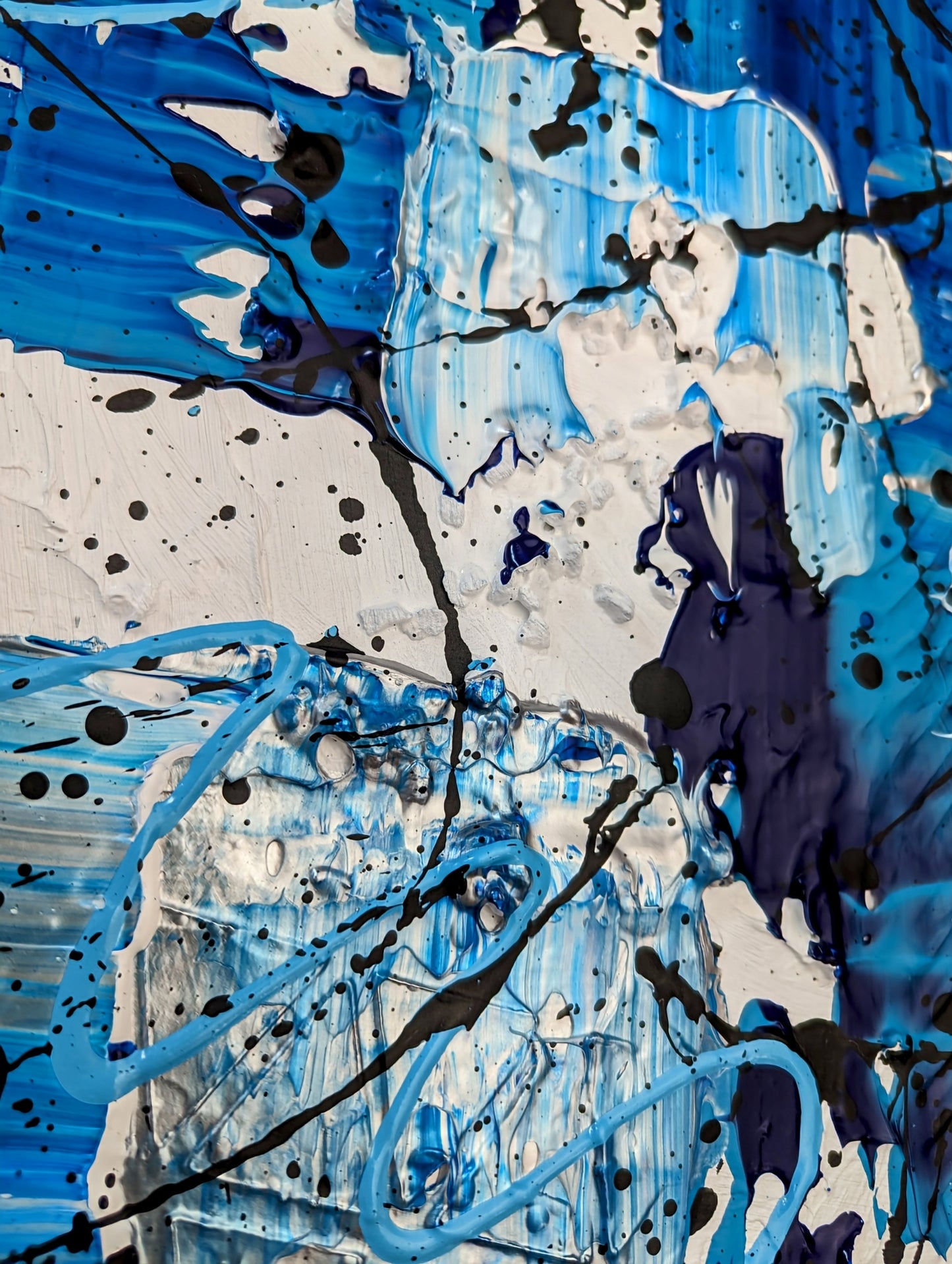 Toile abstraite ''Éclats d'Azur''