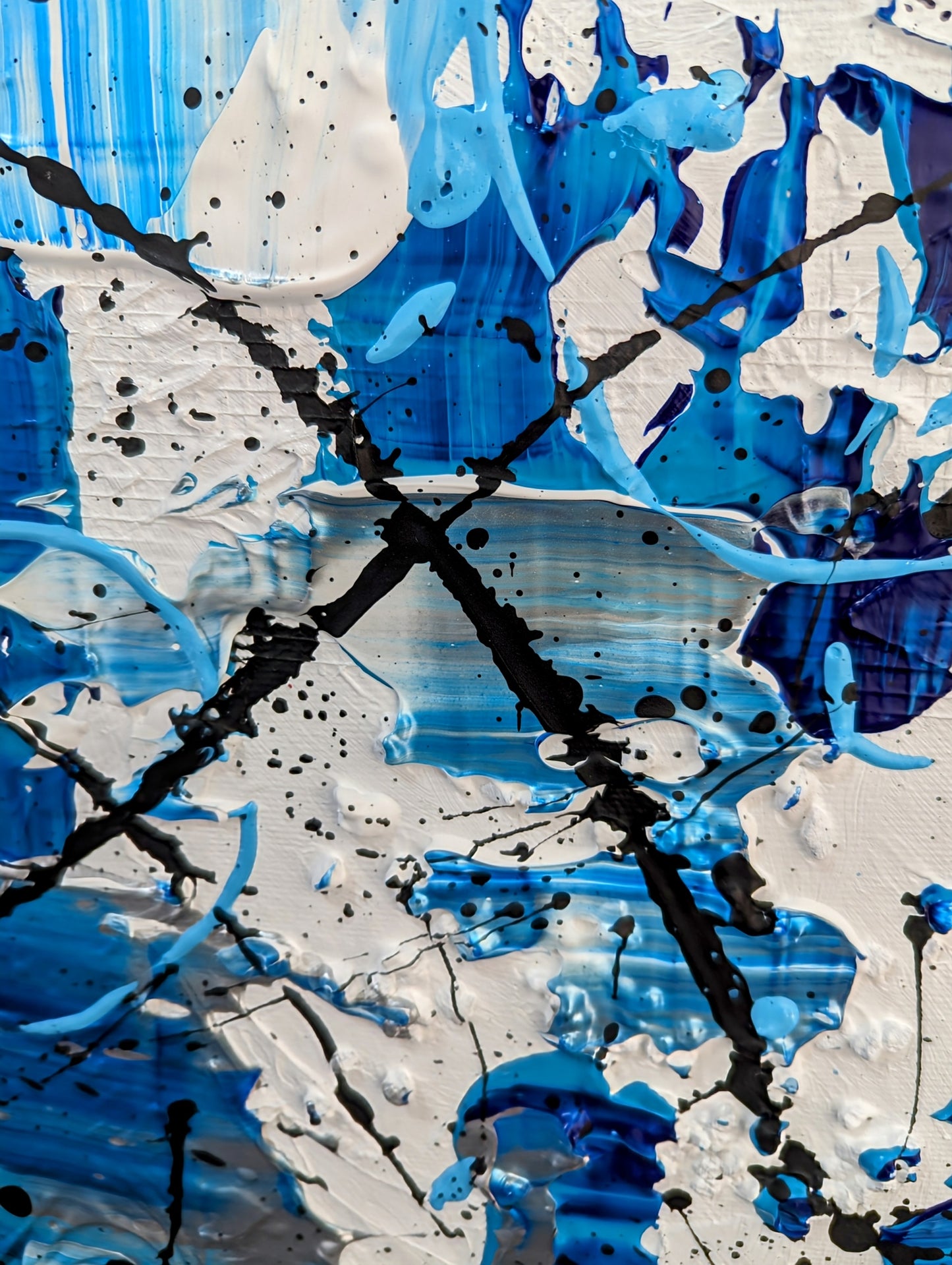 Toile abstraite ''Éclats d'Azur''