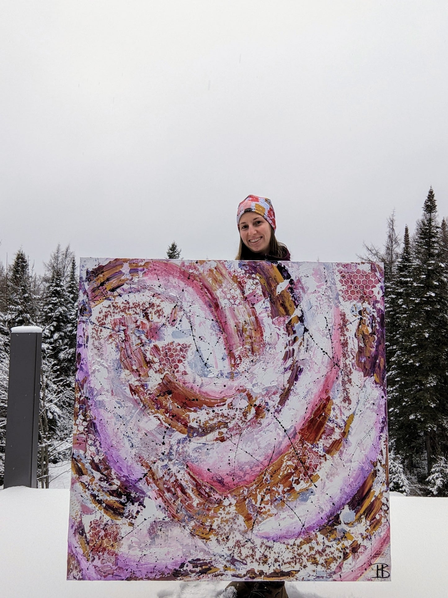 Toile abstraite ''Tourbillon de douceur''