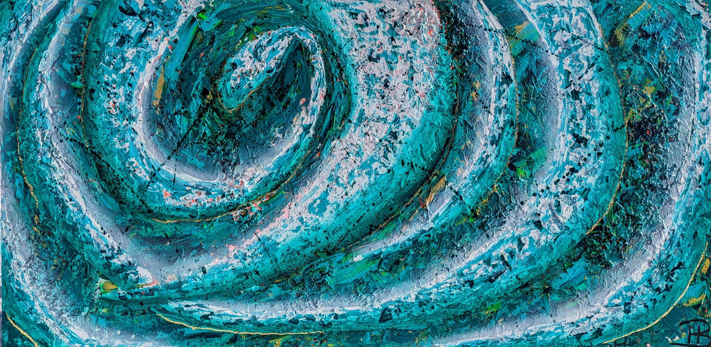 Toile abstraite ''Vert l'avenir''