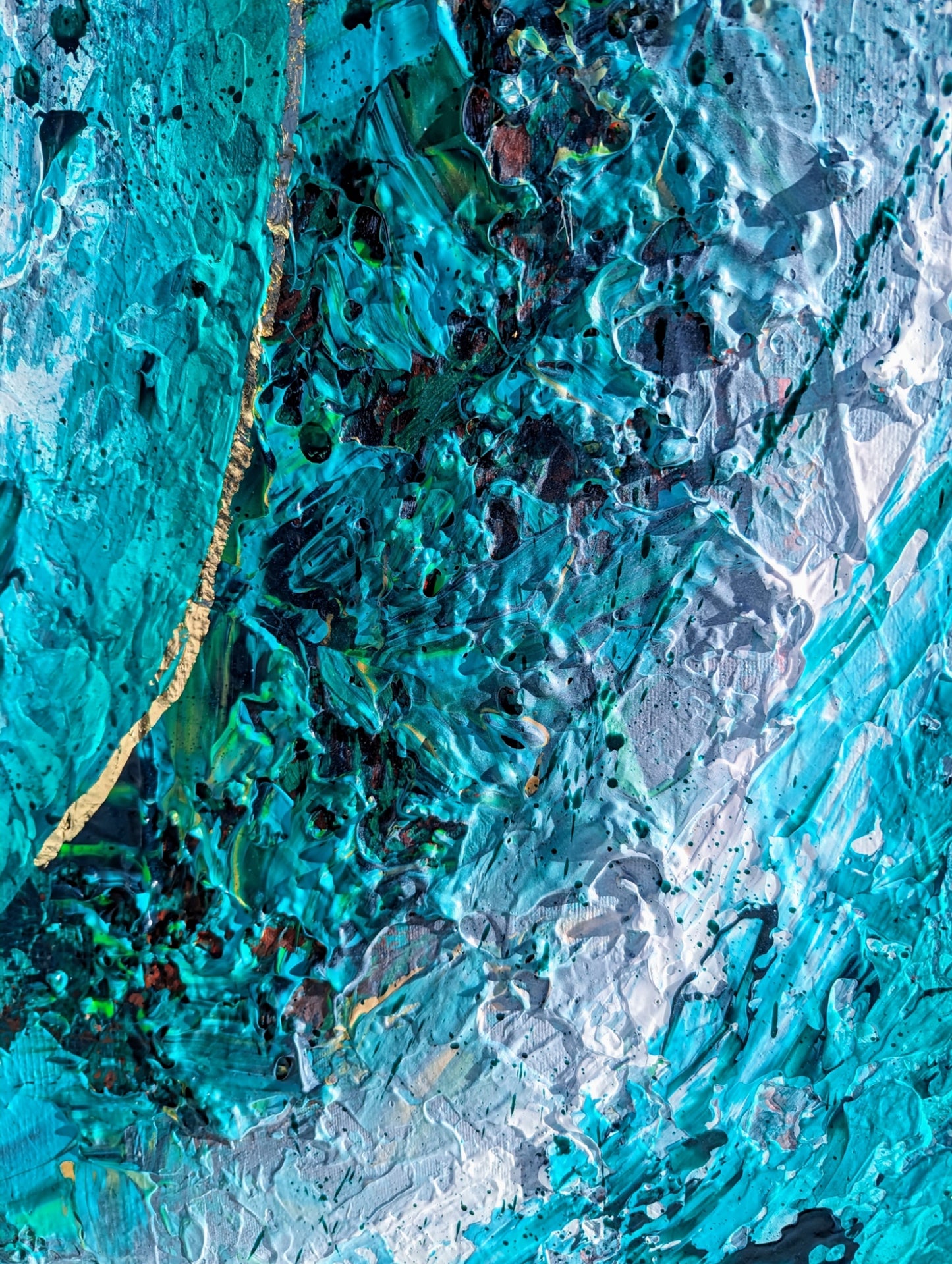 Toile abstraite ''Vert l'avenir''
