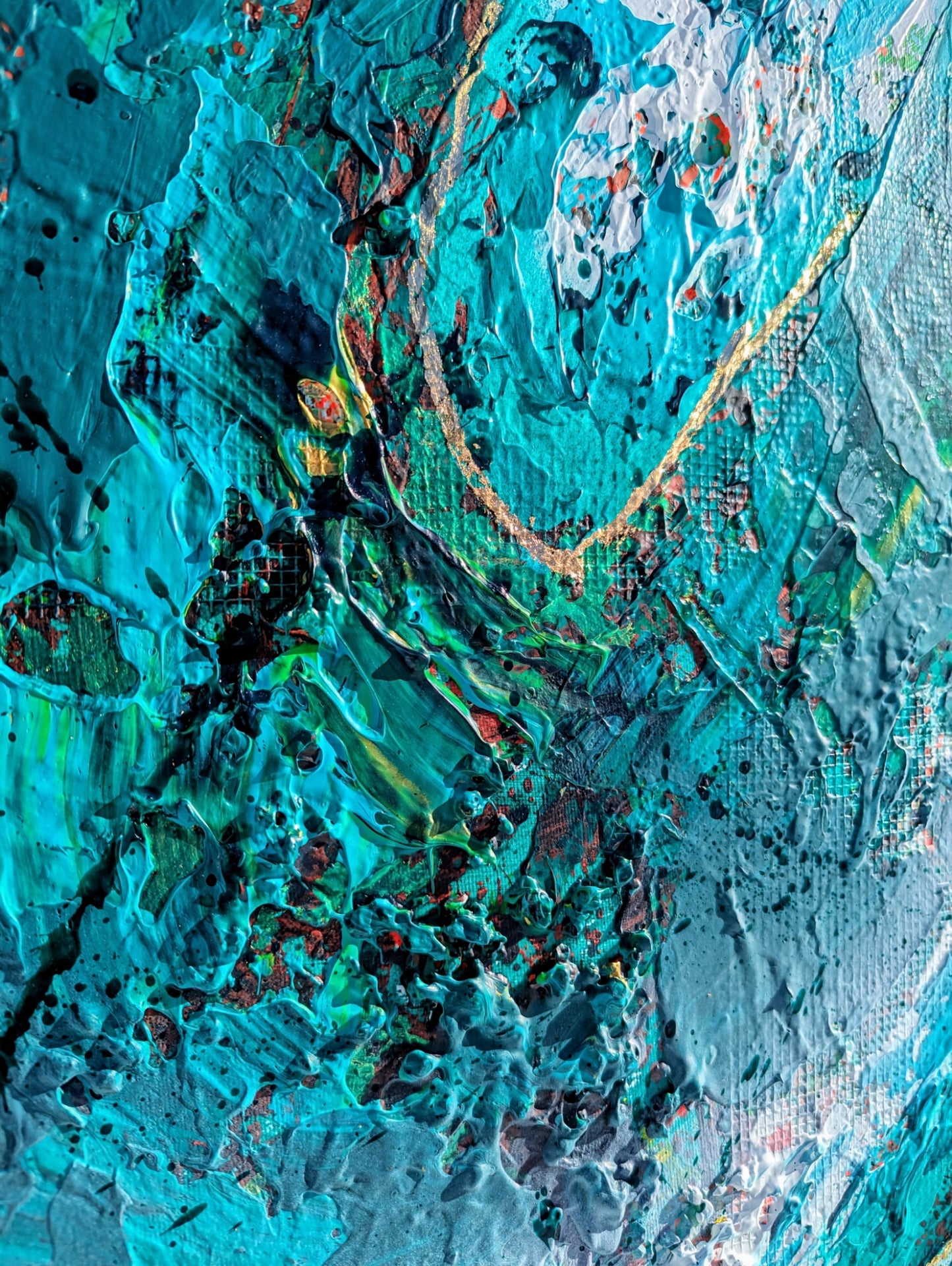 Toile abstraite ''Vert l'avenir''