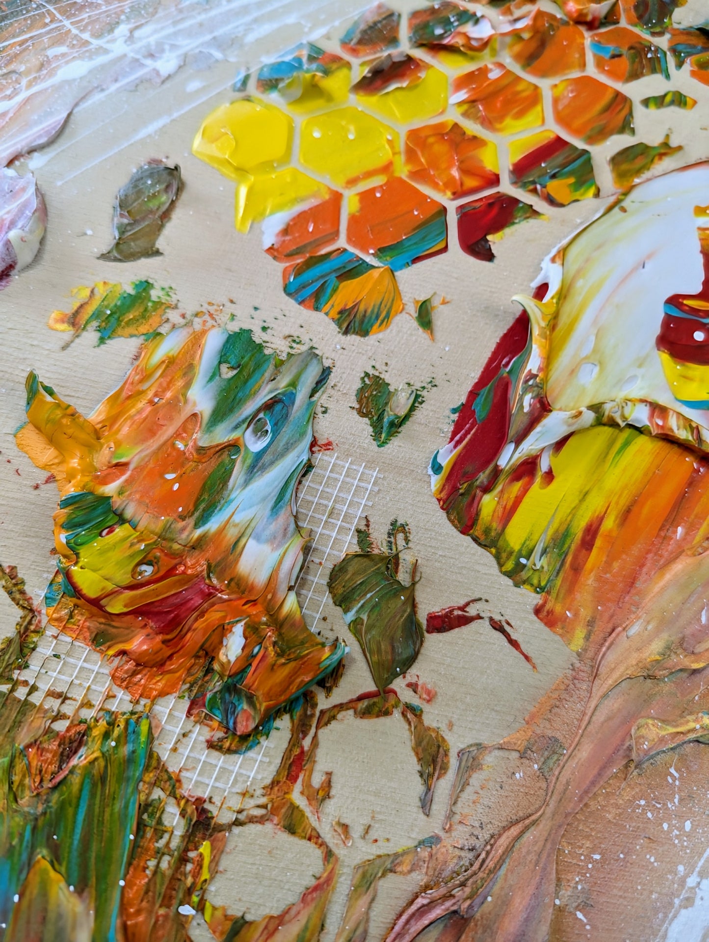 Toile abstraite ''Lumière rafraîchissante''