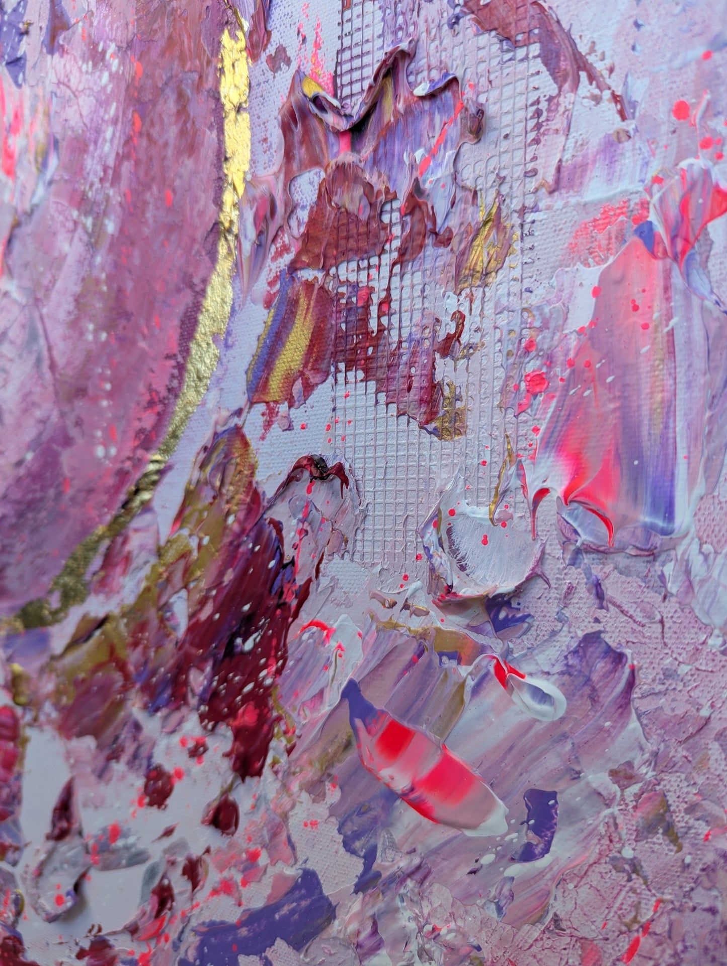 Toile abstraite ''La joie des petites douceurs''