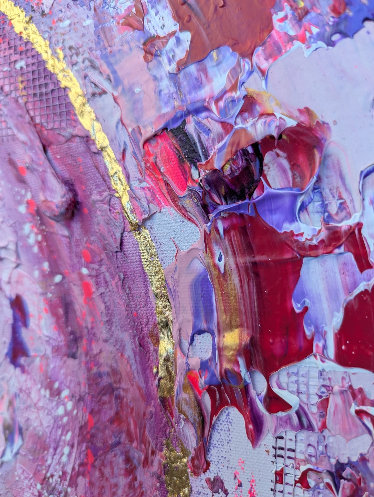 Toile abstraite ''La joie des petites douceurs''
