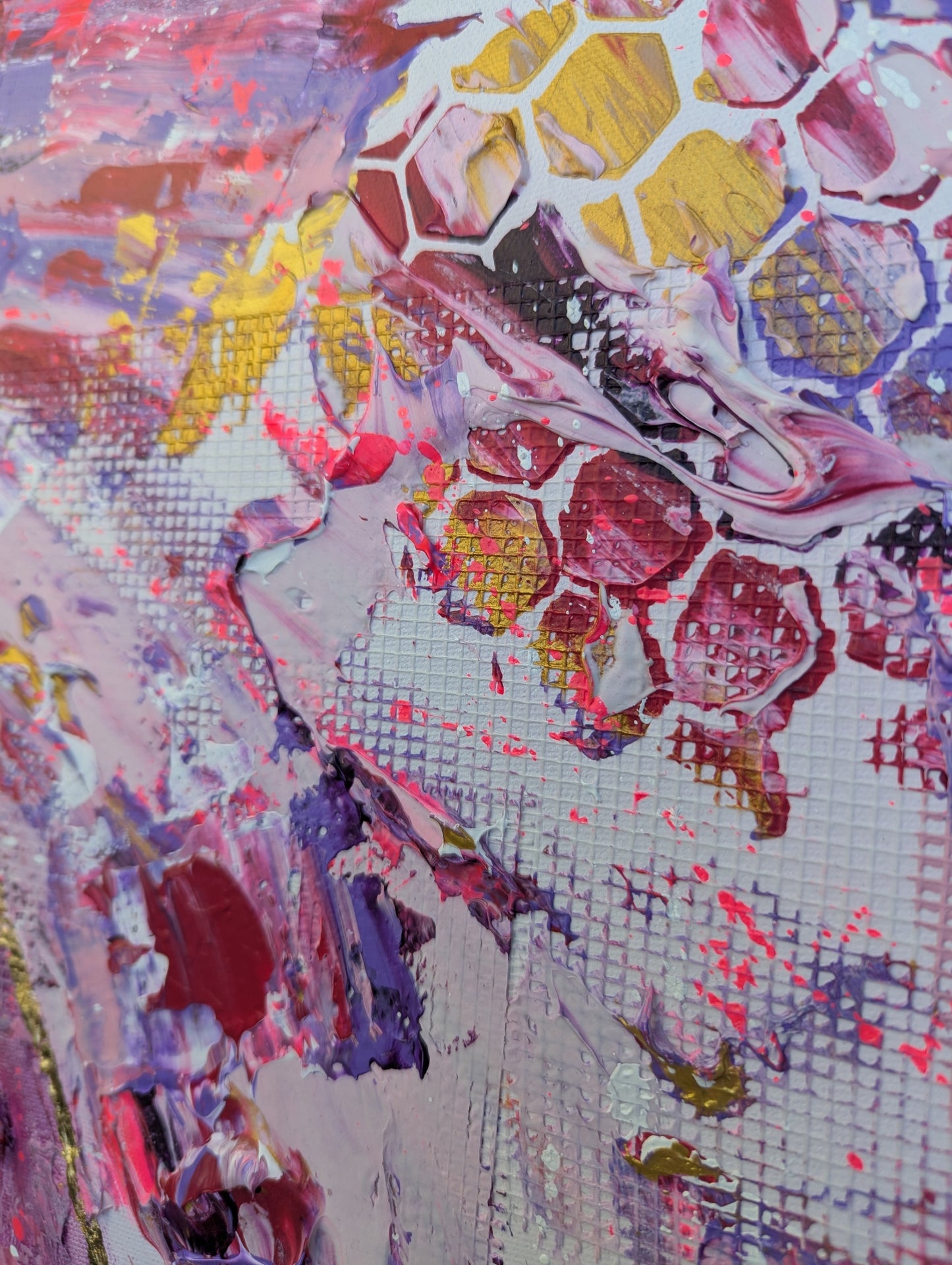 Toile abstraite ''La joie des petites douceurs''