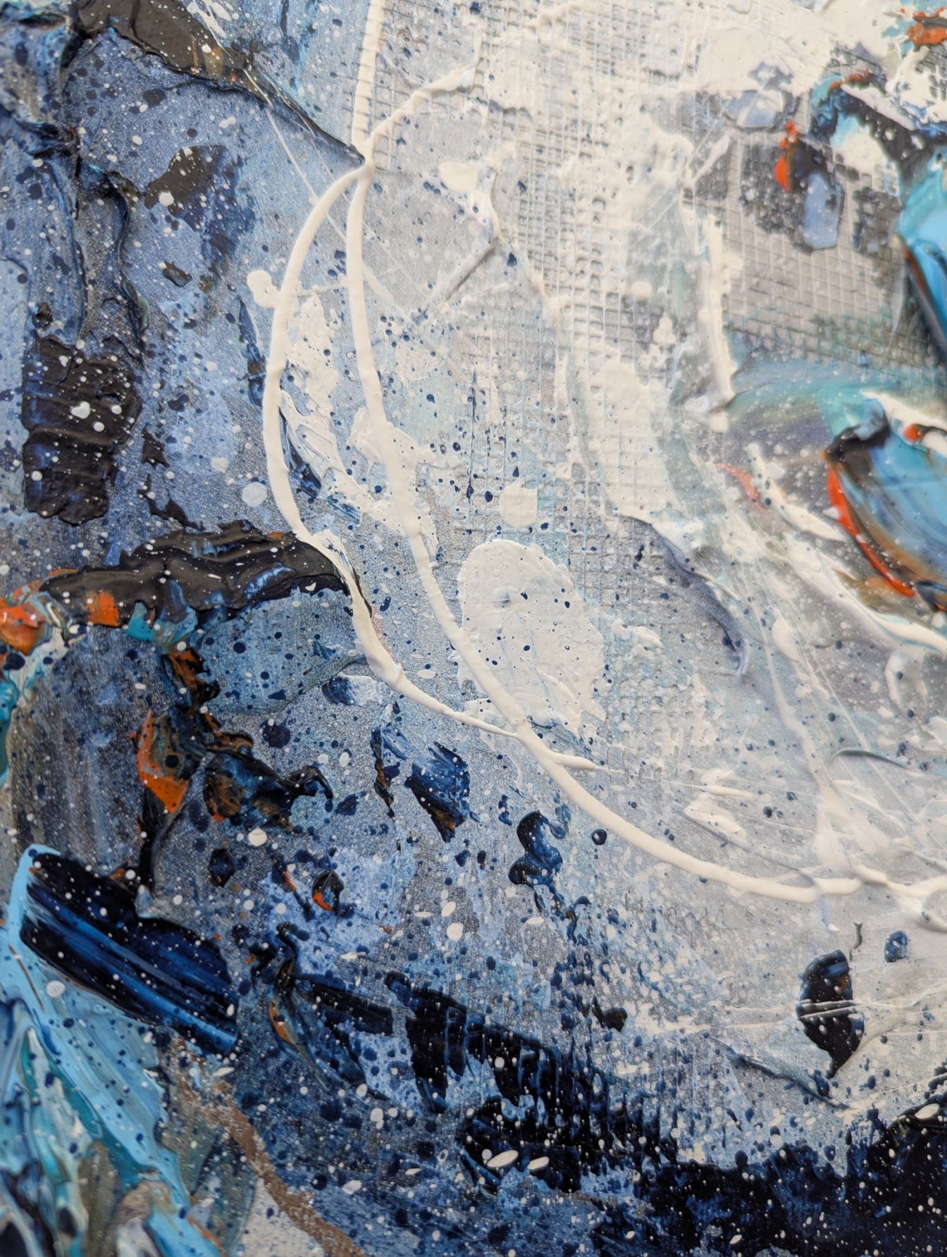 Toile abstraite ''Accroche toi petit poisson''