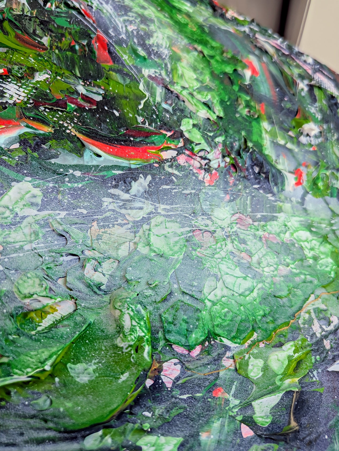 Toile abstraite ''Les fleurs sont de retour''