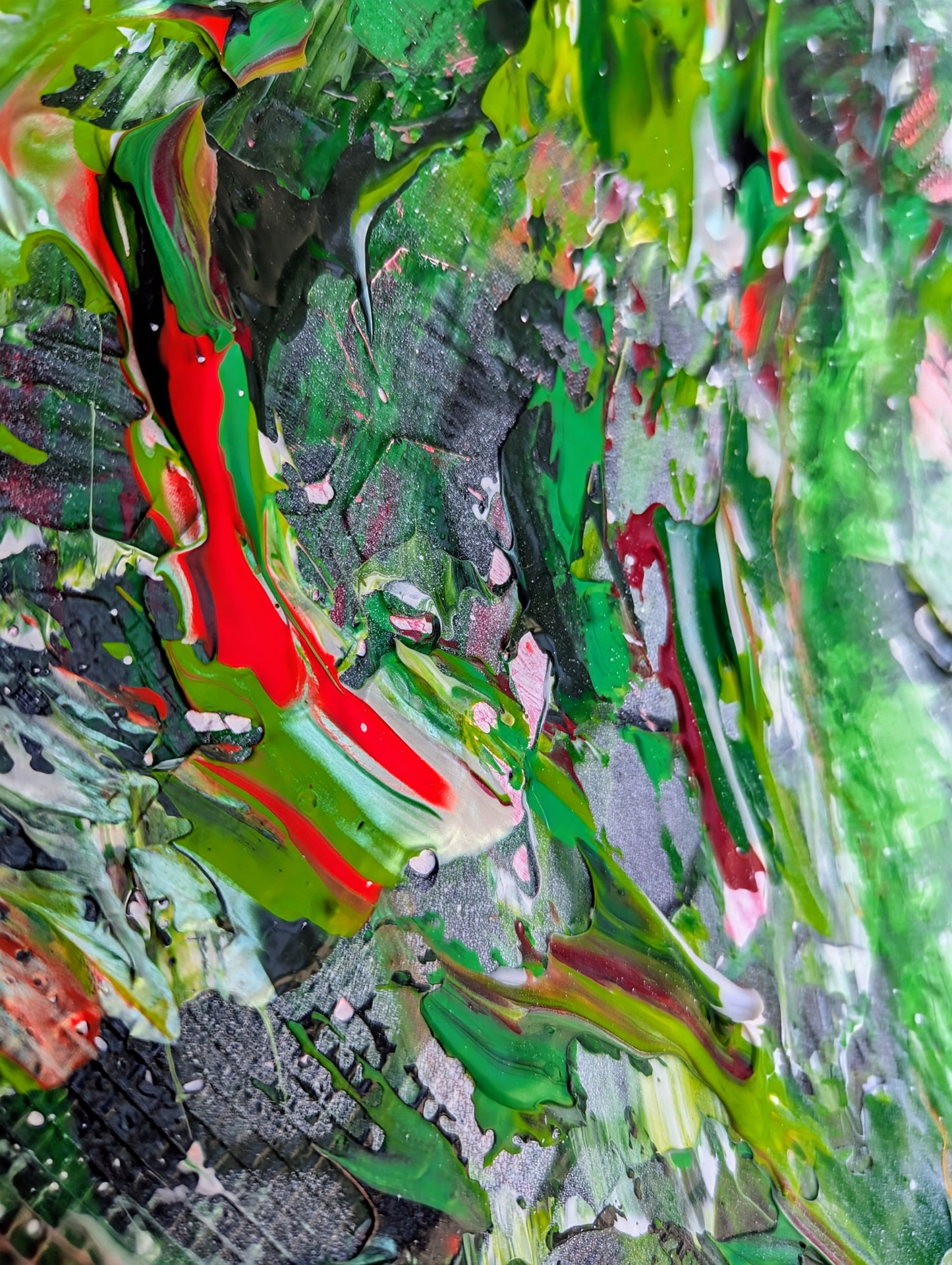 Toile abstraite ''Les fleurs sont de retour''