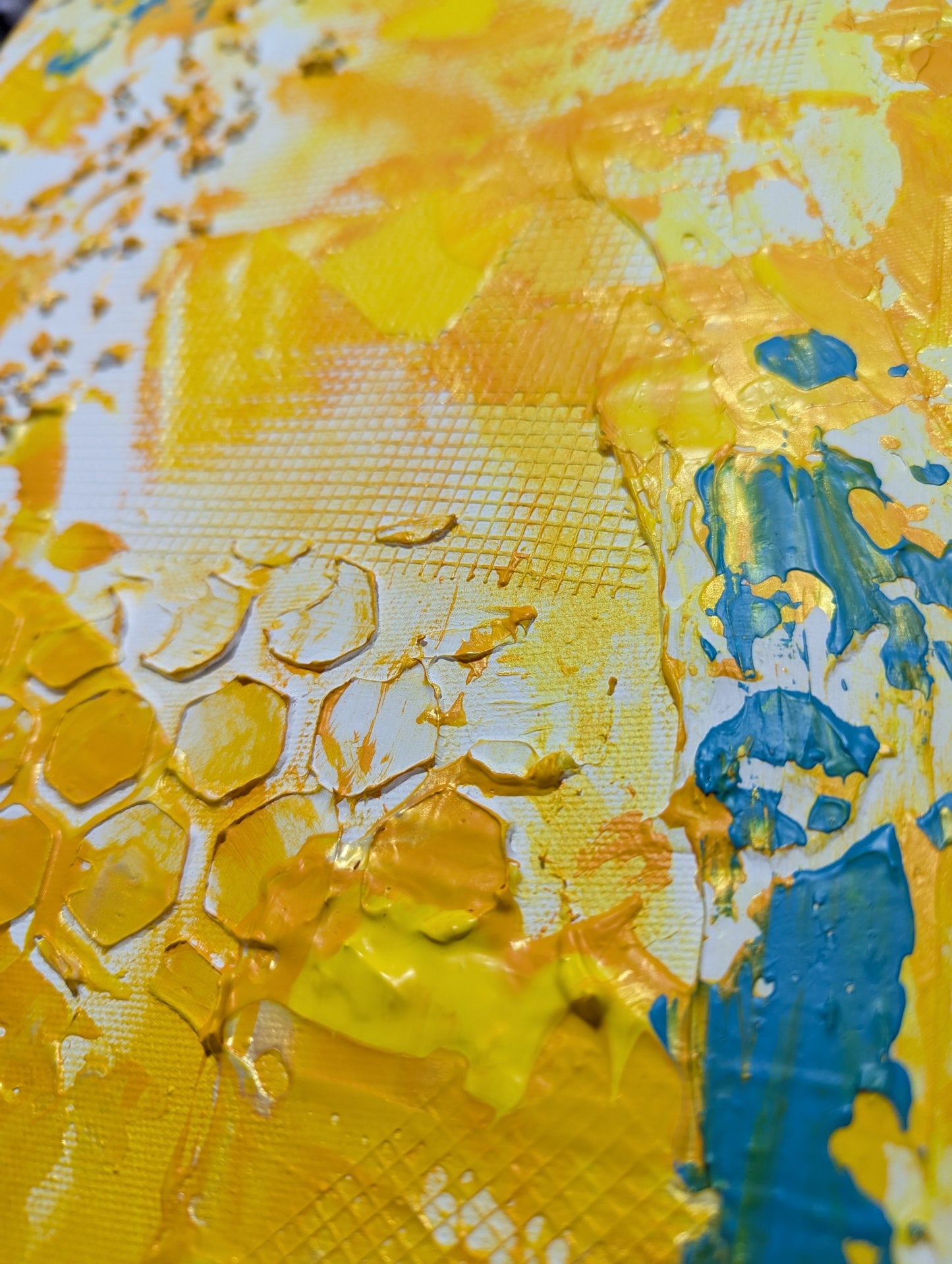 Toile abstraite ''Ma crevette d'amour''