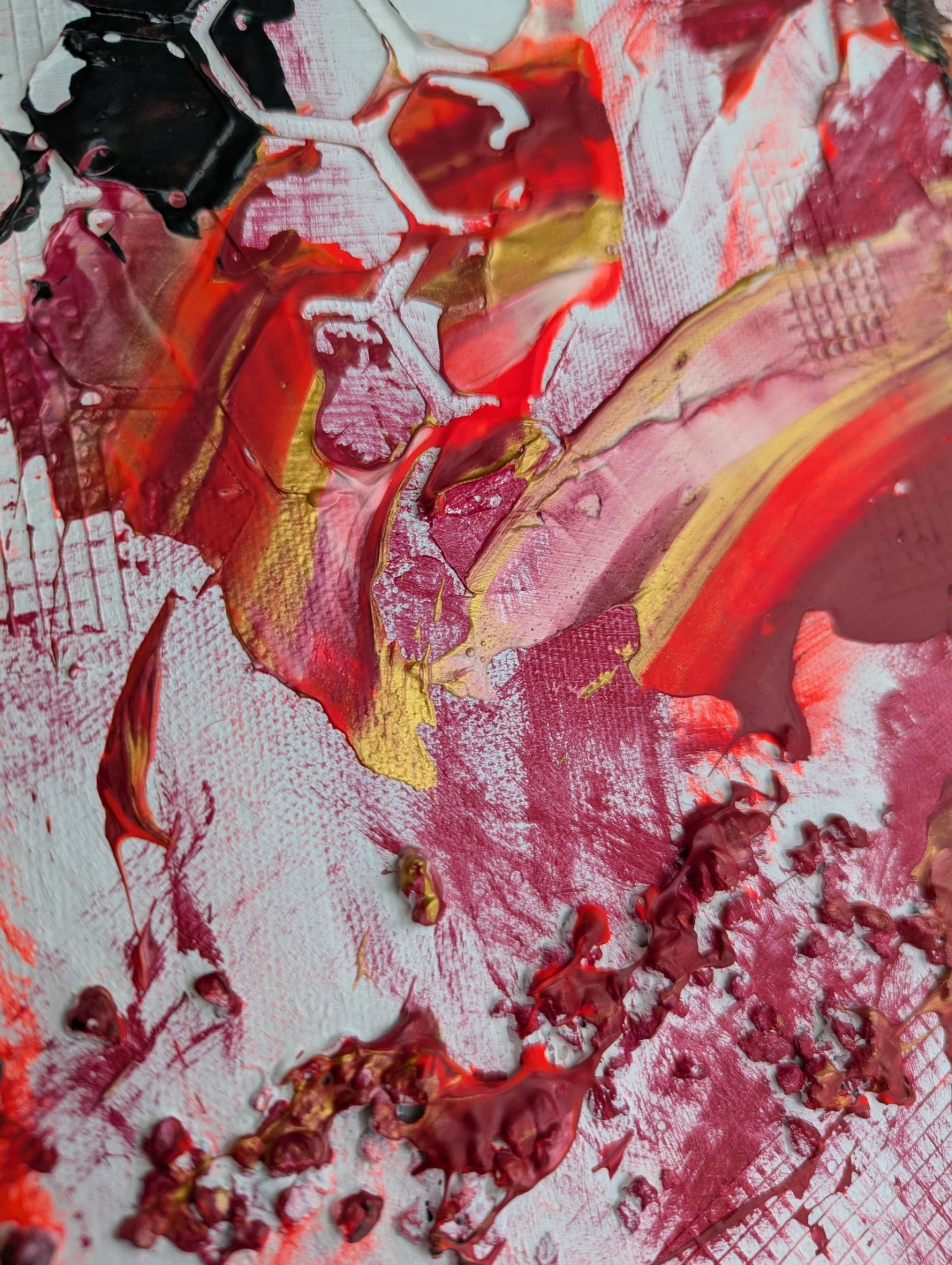 Toile abstraite ''C'est beau une tulipe''