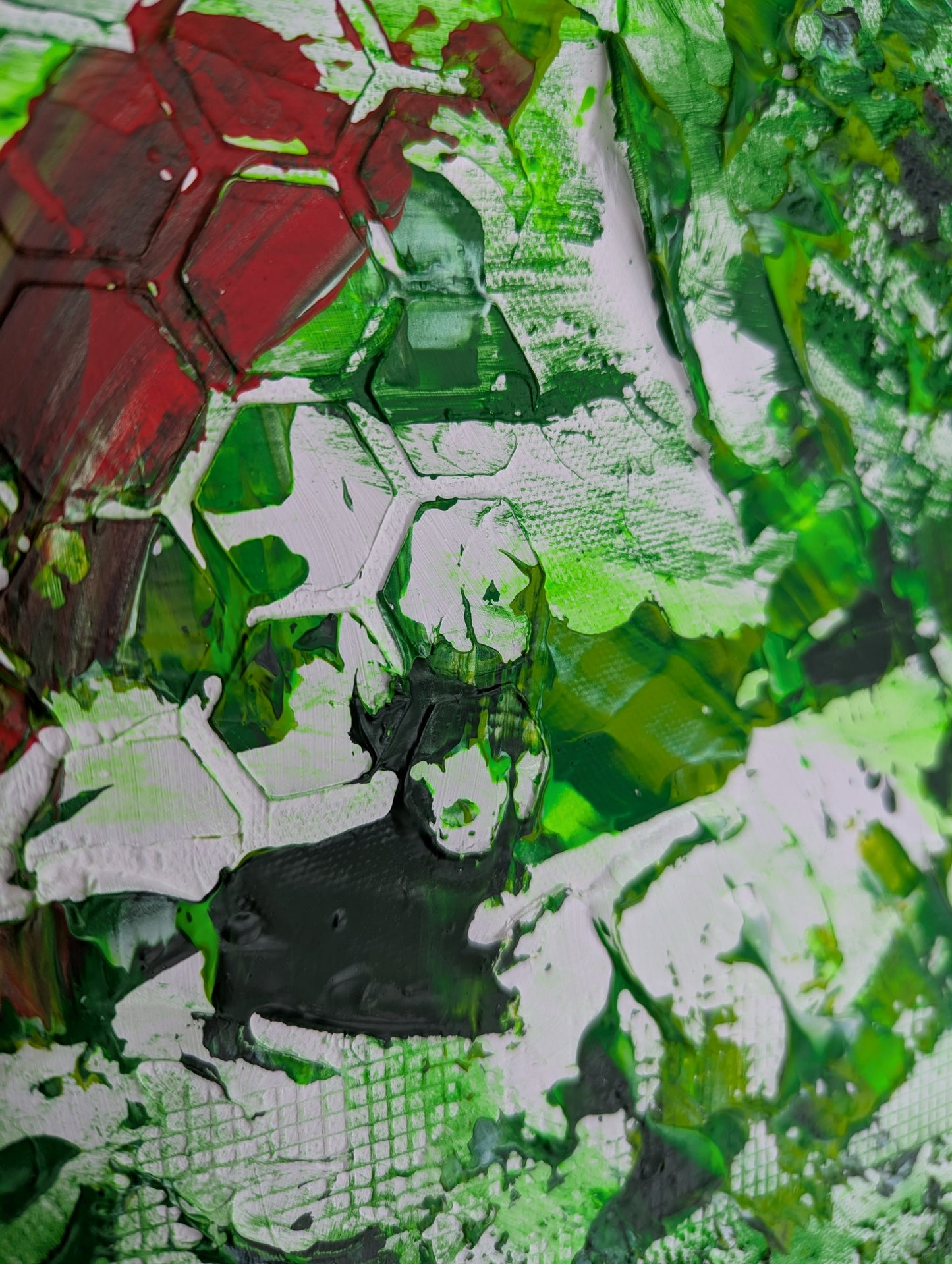 Toile abstraite ''Mon arbre a des pommes''