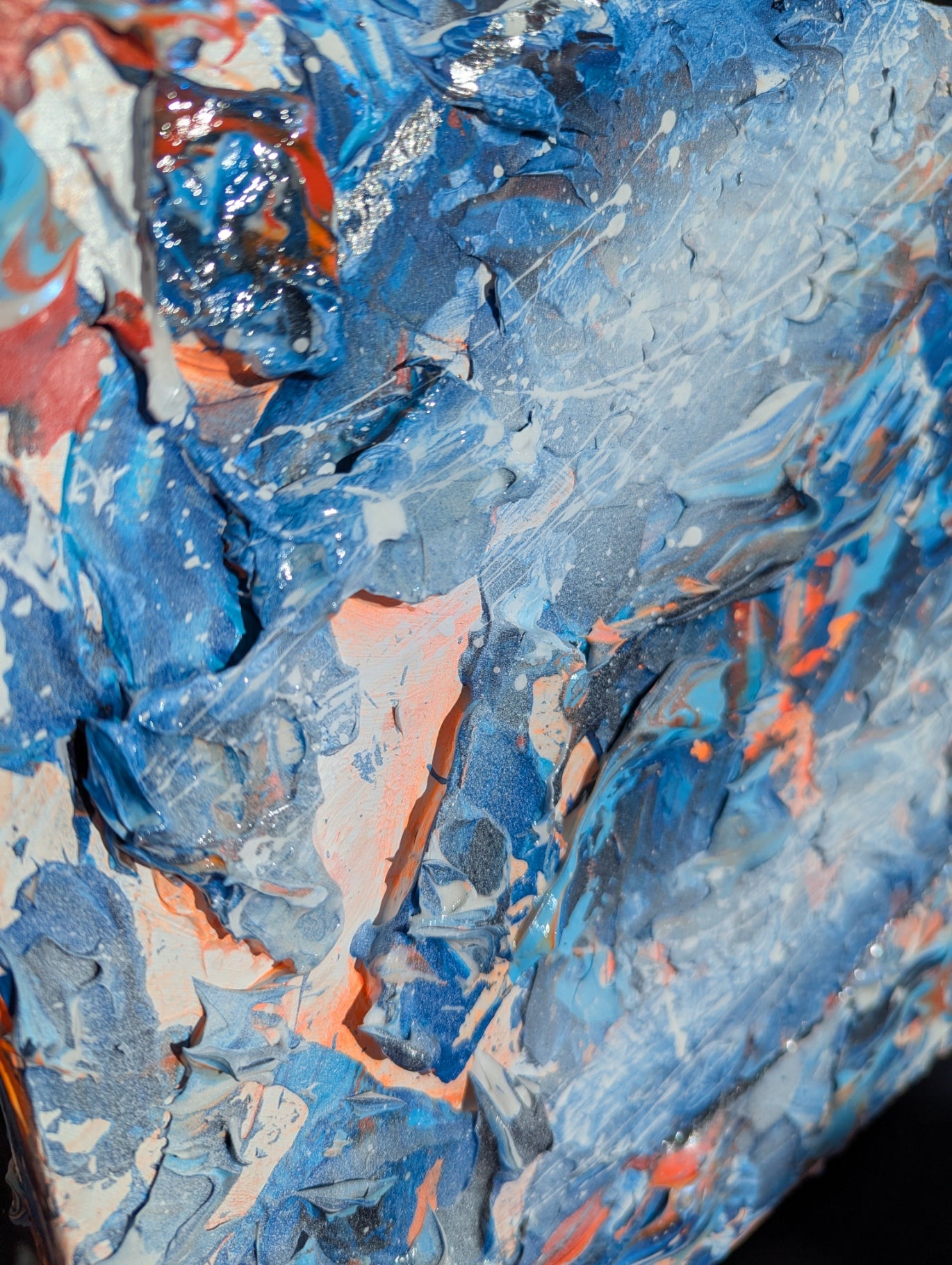 Toile abstraite ''Nagez, nagez petits poissons''