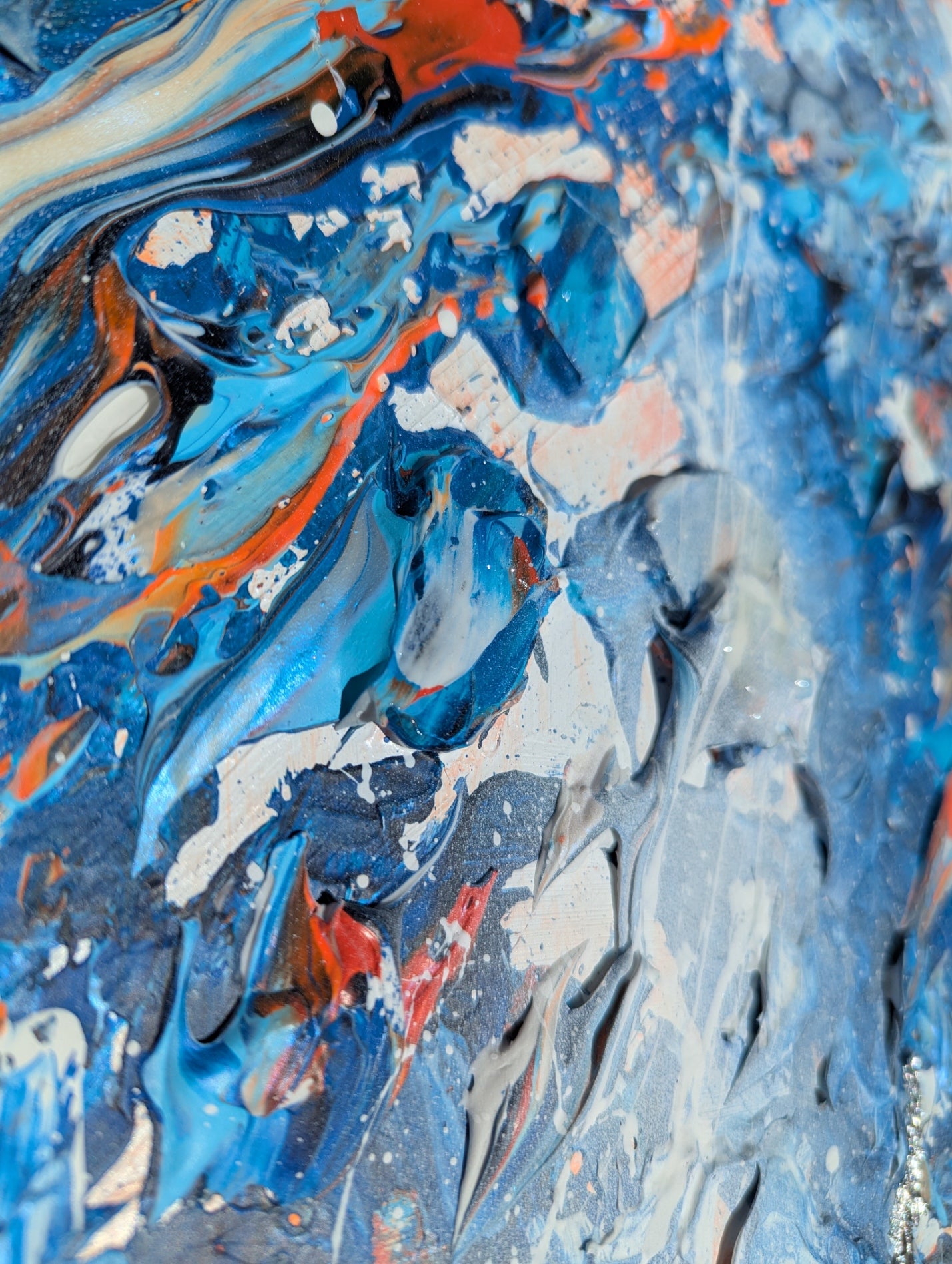 Toile abstraite ''Nagez, nagez petits poissons''