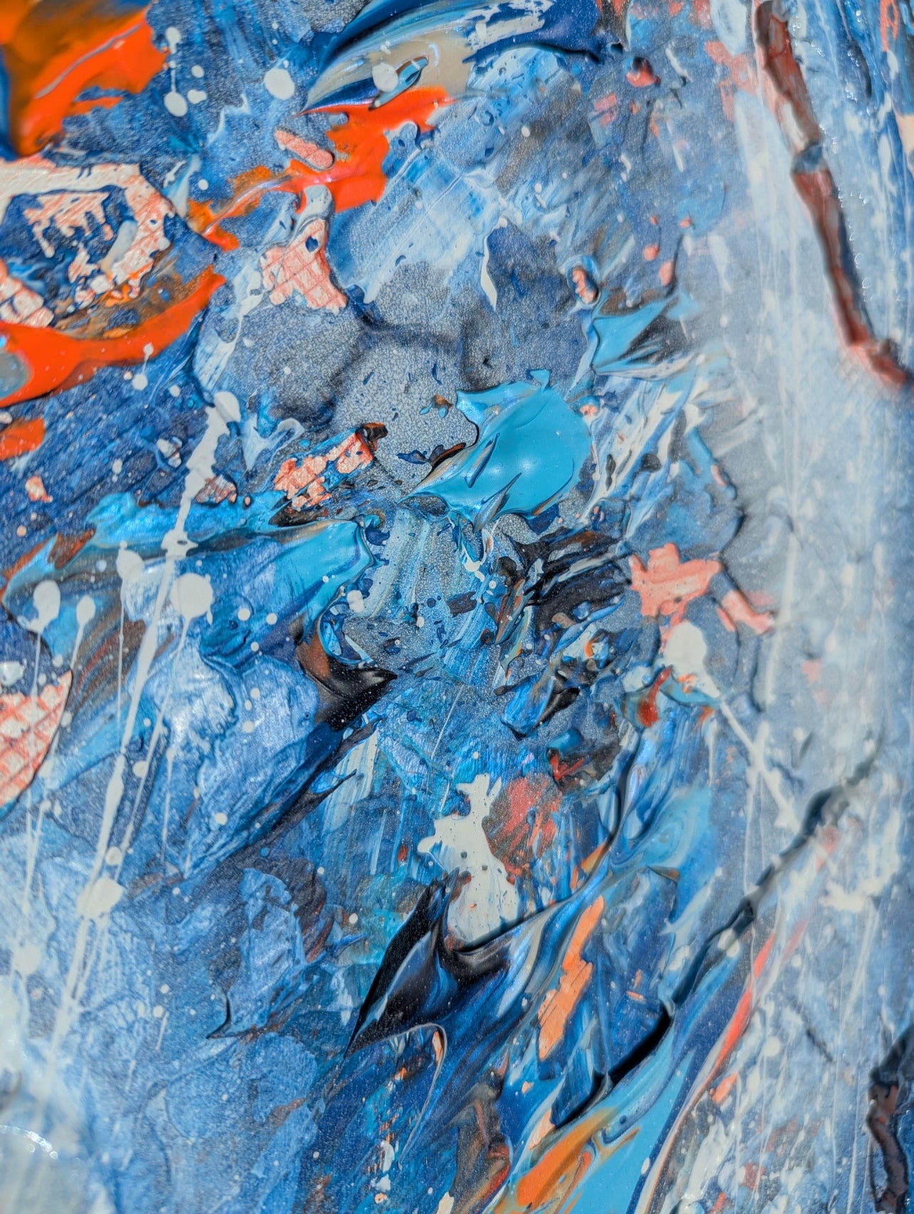 Toile abstraite ''Nagez, nagez petits poissons''
