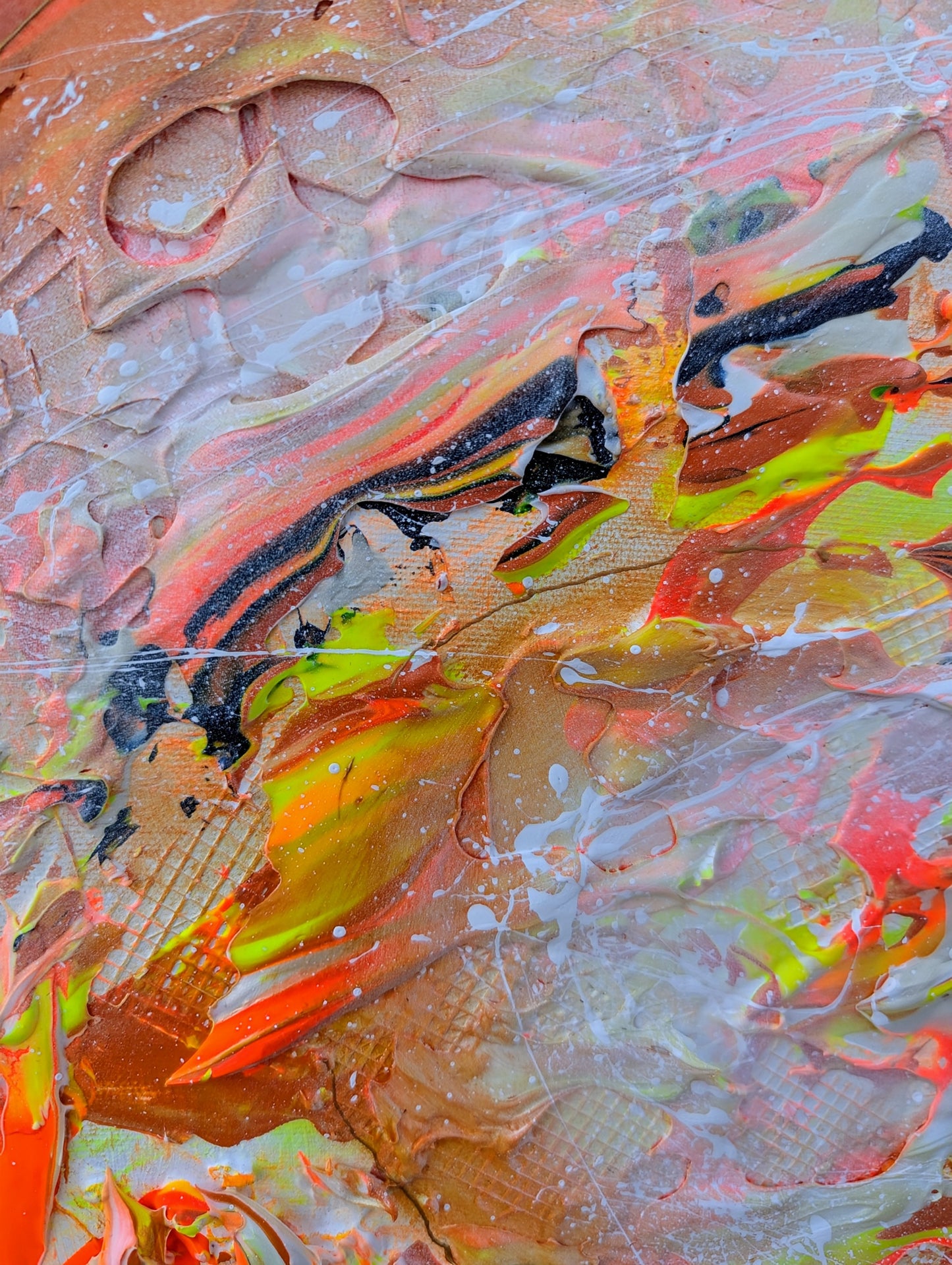 Toile abstraite ''Feu, feu joli feu''