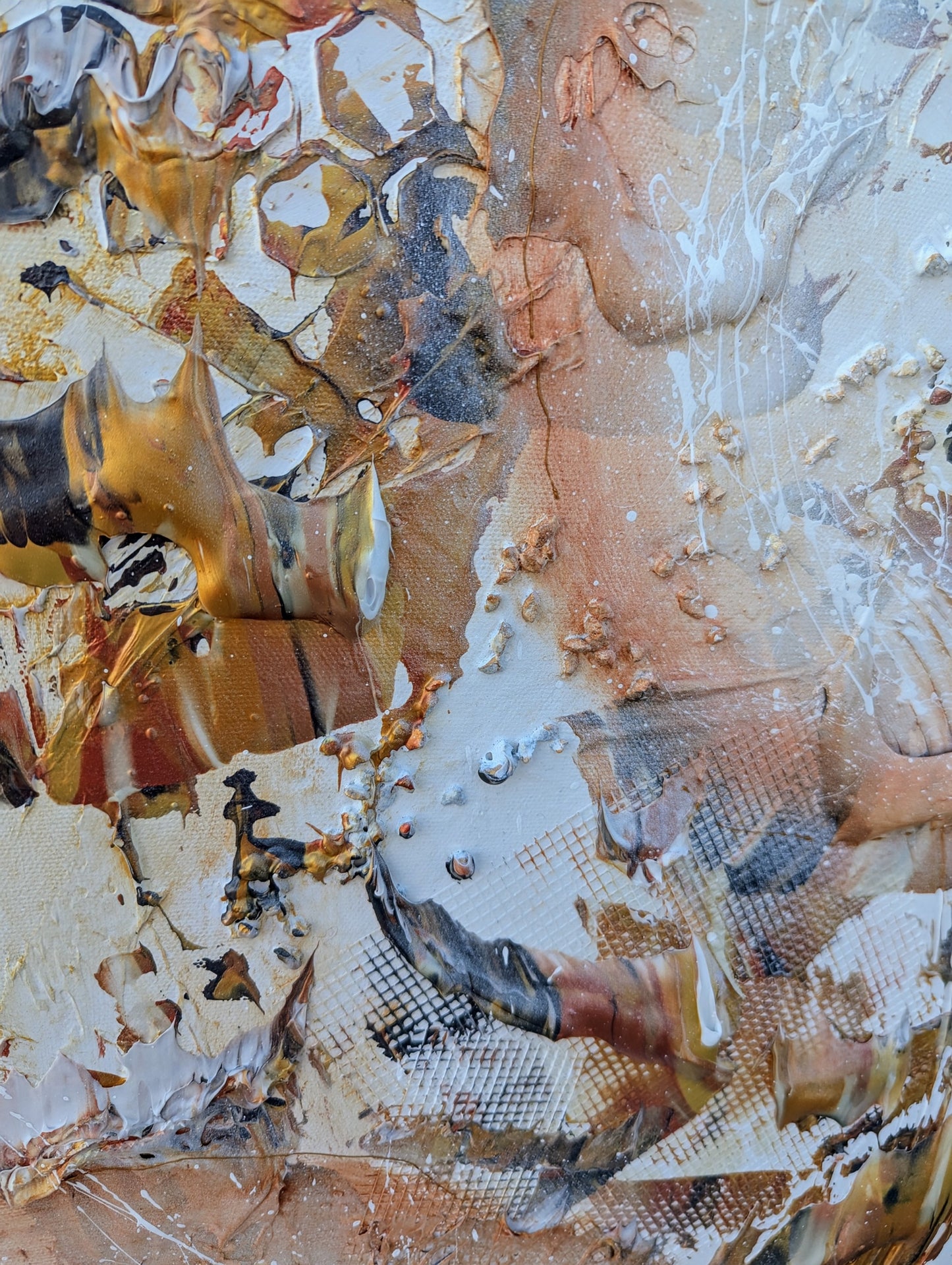 Toile abstraite ''Rococo et noix de coco''