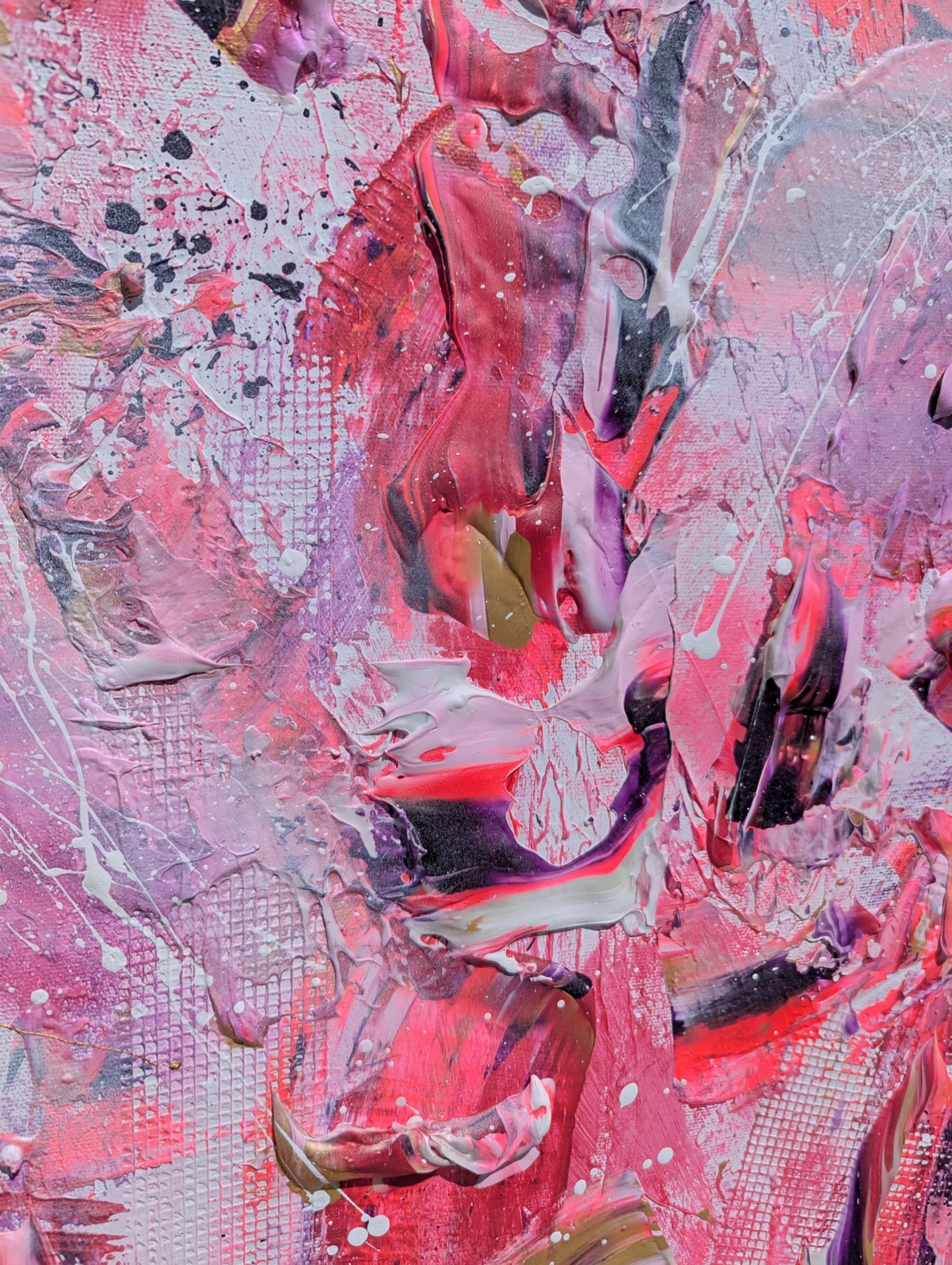 Toile abstraite ''Viens cueillir un iris avec moi''