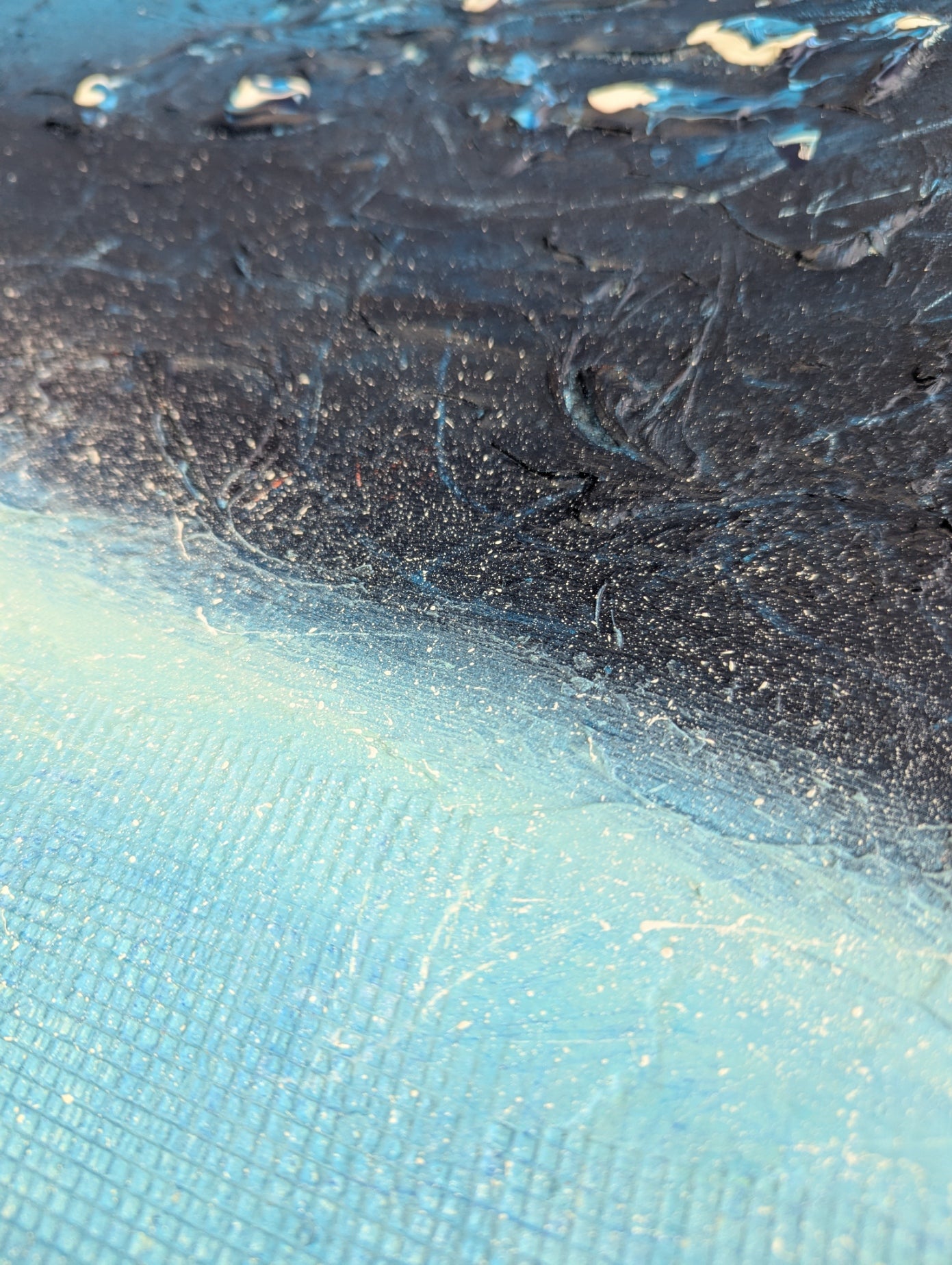 Toile abstraite ''Une lune sous l'eau, vraiment ?!''