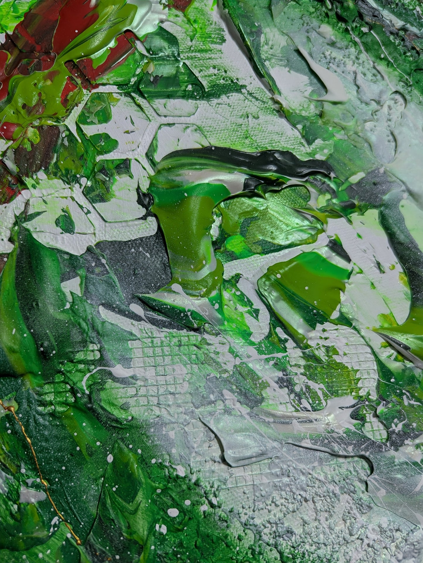 Toile abstraite ''Mon arbre a des pommes''