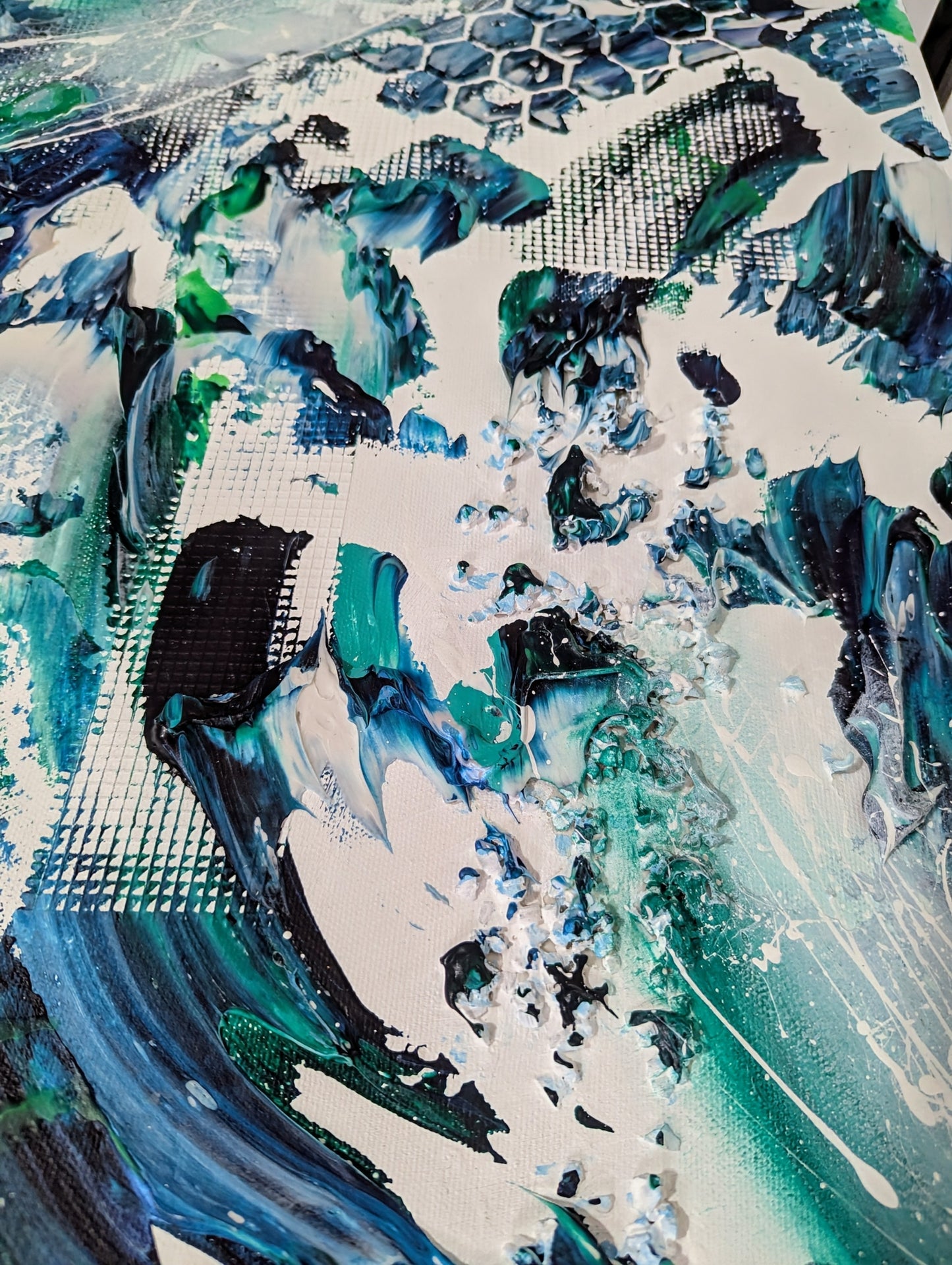 Toile abstraite ''Douce cascade''