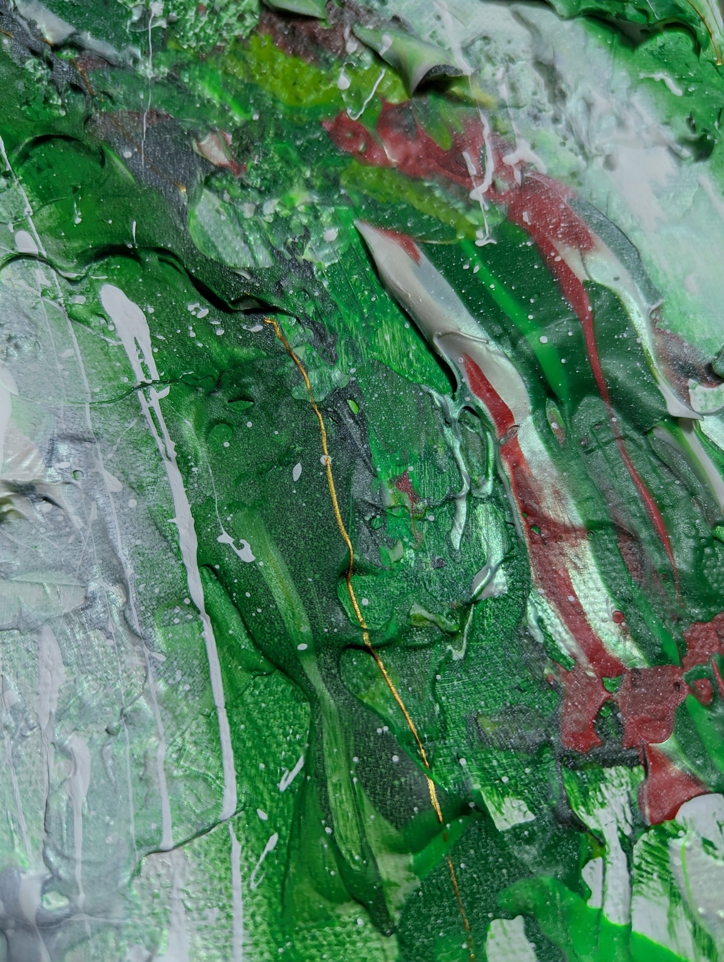 Toile abstraite ''Mon arbre a des pommes''