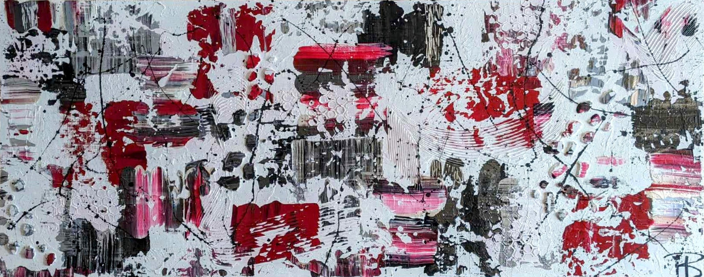 Toile abstraite '' Rouge nocturne''