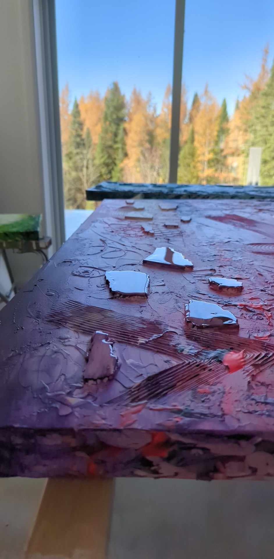 Toile abstraite ''Fais un voeux''