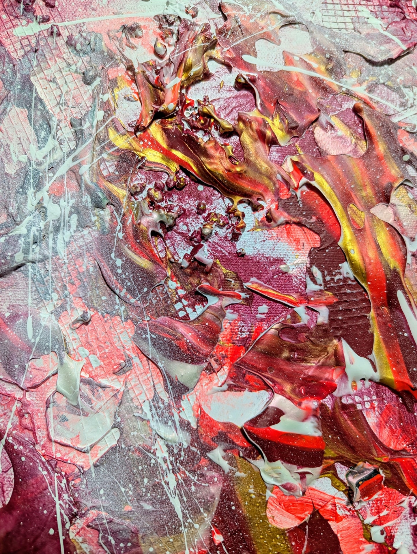 Toile abstraite ''C'est beau une tulipe''
