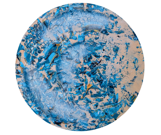 Toile abstraite ''Bienvenue sur la lune''
