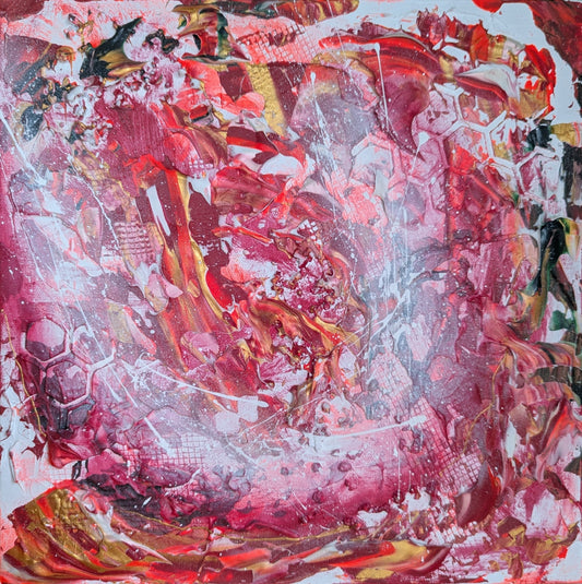 Toile abstraite ''C'est beau une tulipe''