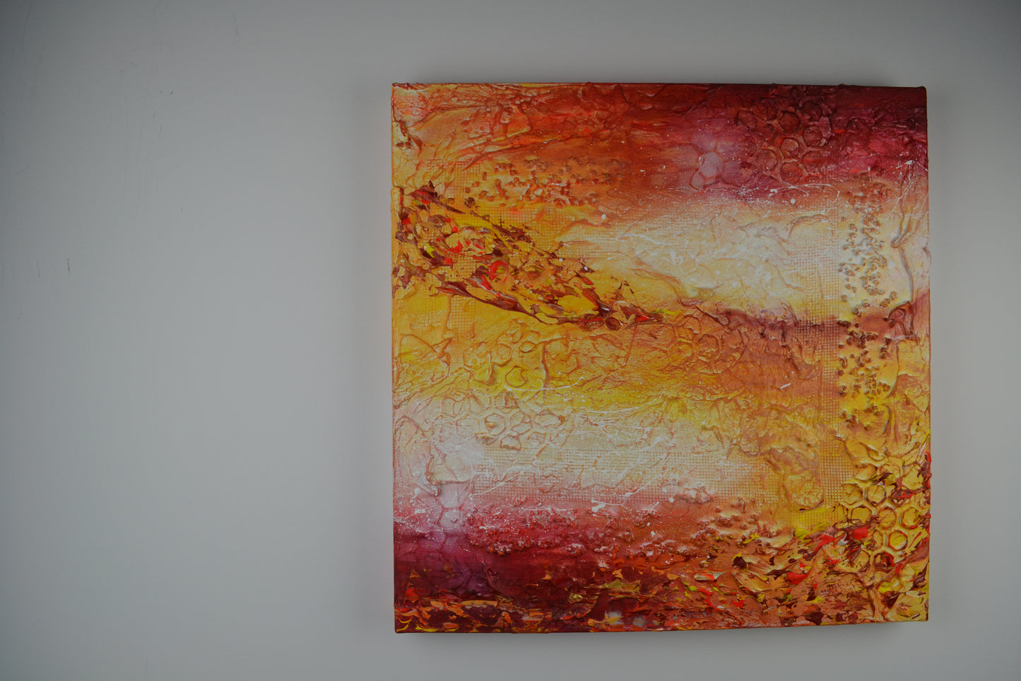 Toile abstraite ''Mettrais-tu une bûche, j'ai froid''