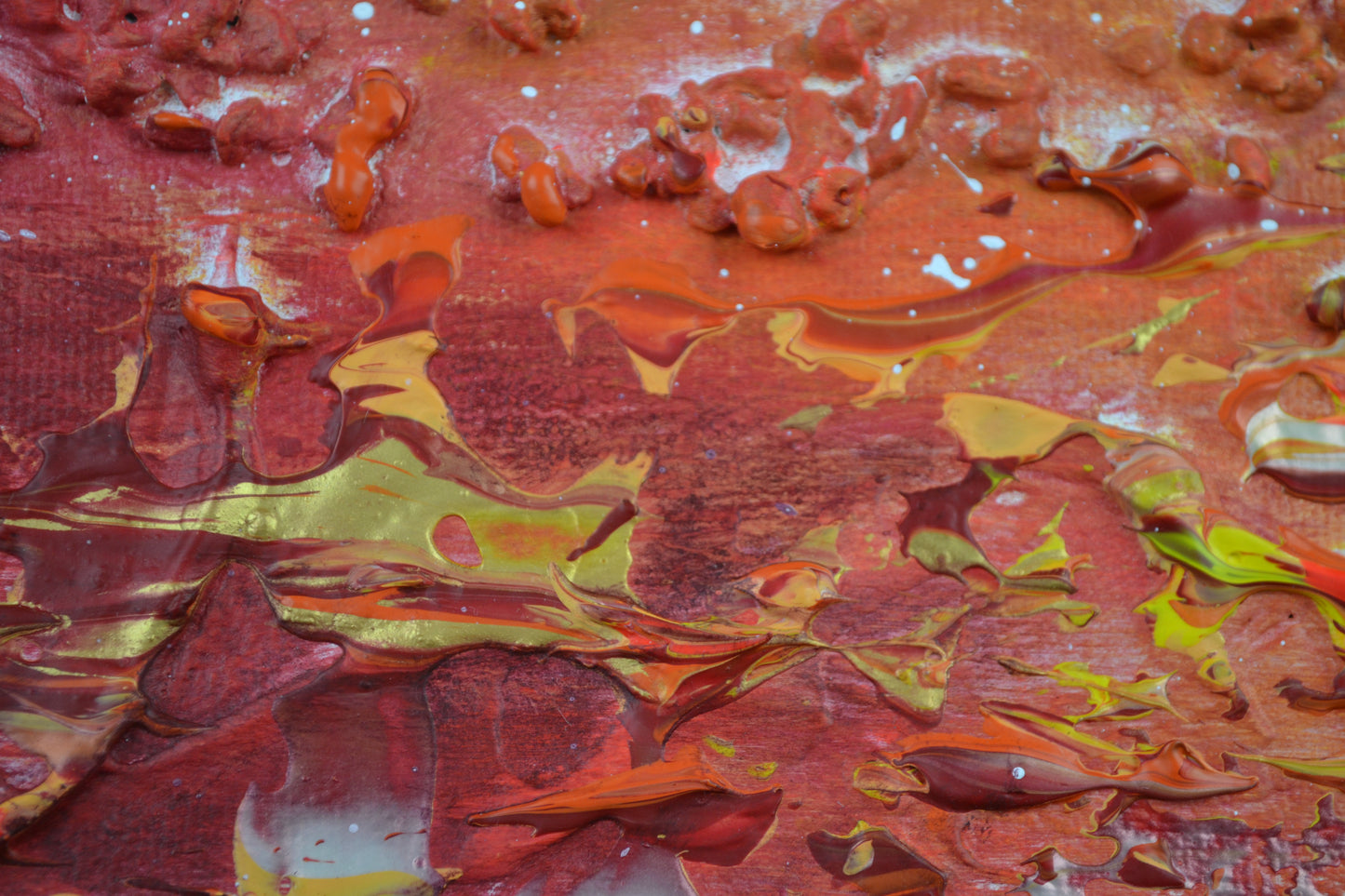 Toile abstraite ''Mettrais-tu une bûche, j'ai froid''