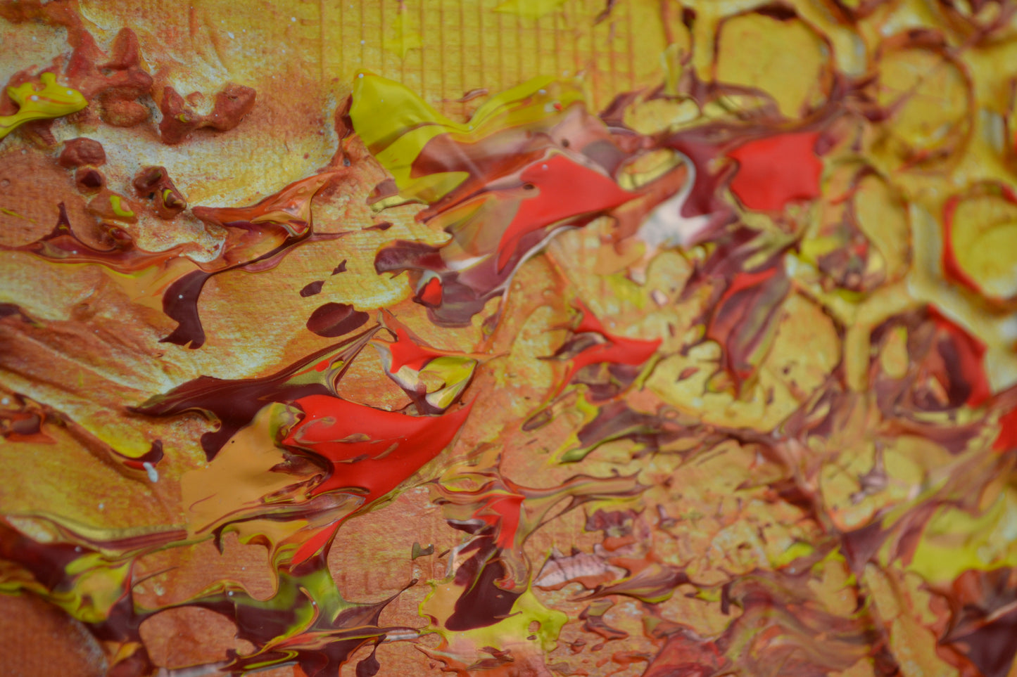 Toile abstraite ''Mettrais-tu une bûche, j'ai froid''