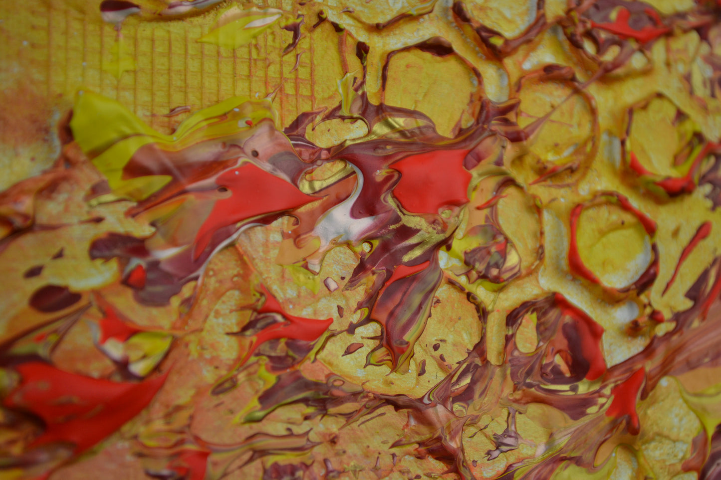 Toile abstraite ''Mettrais-tu une bûche, j'ai froid''