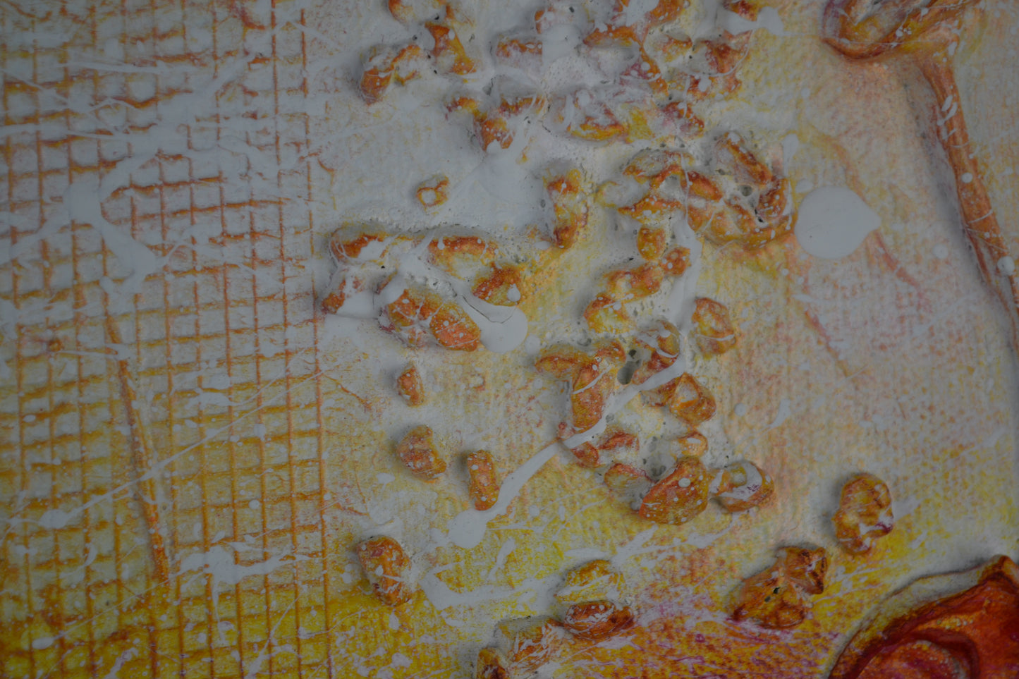 Toile abstraite ''Mettrais-tu une bûche, j'ai froid''