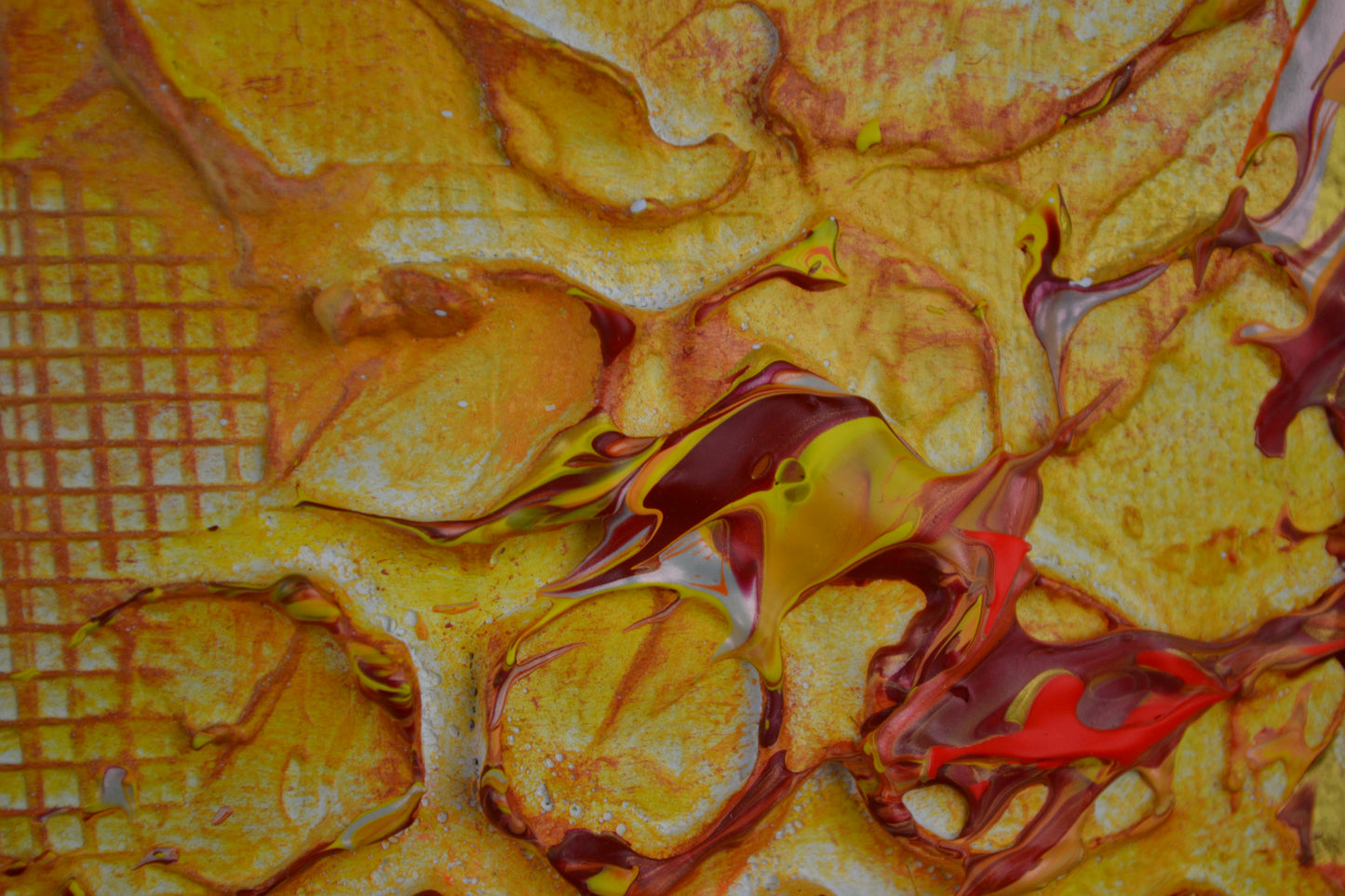 Toile abstraite ''Mettrais-tu une bûche, j'ai froid''