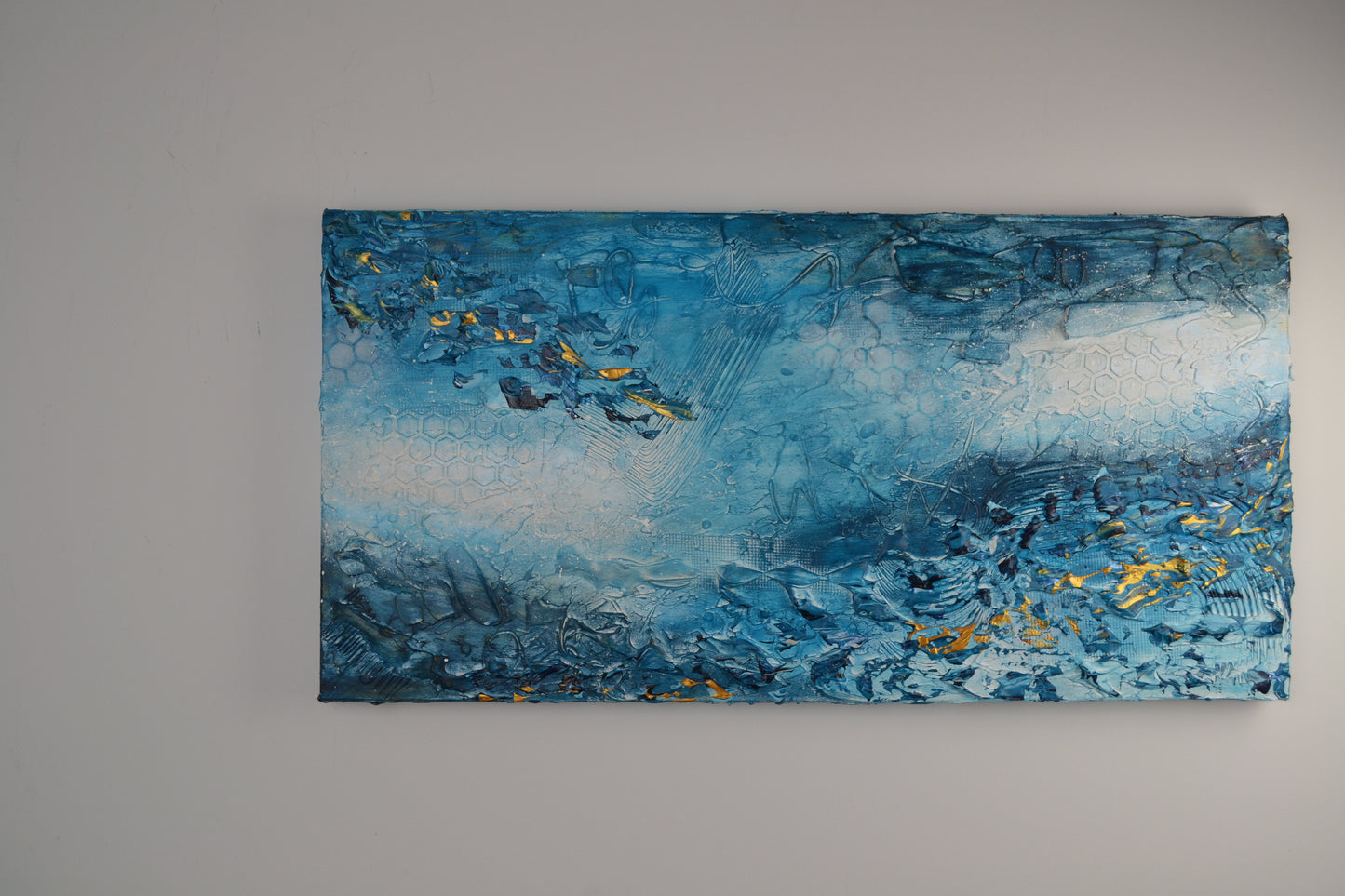 Toile abstraite ''Banc de poissons''