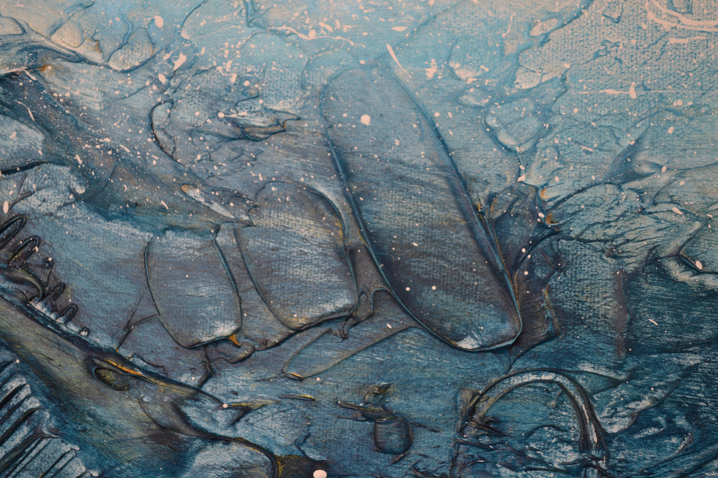 Toile abstraite ''Banc de poissons''